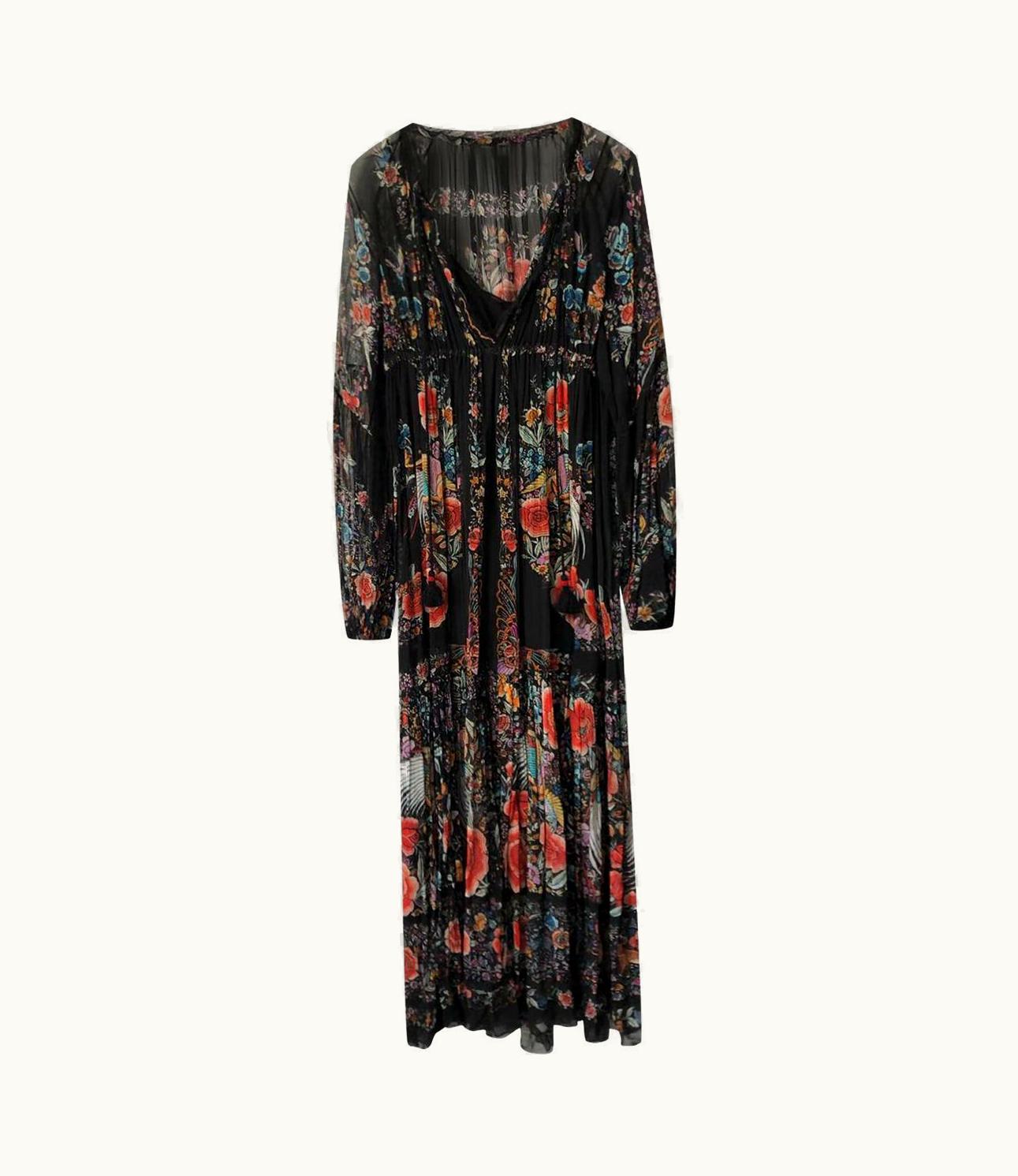 Roberto Cavalli S/S 2017 Roberto Cavalli Cotton/silk Boho Floral Printed Long Dress Size Eu