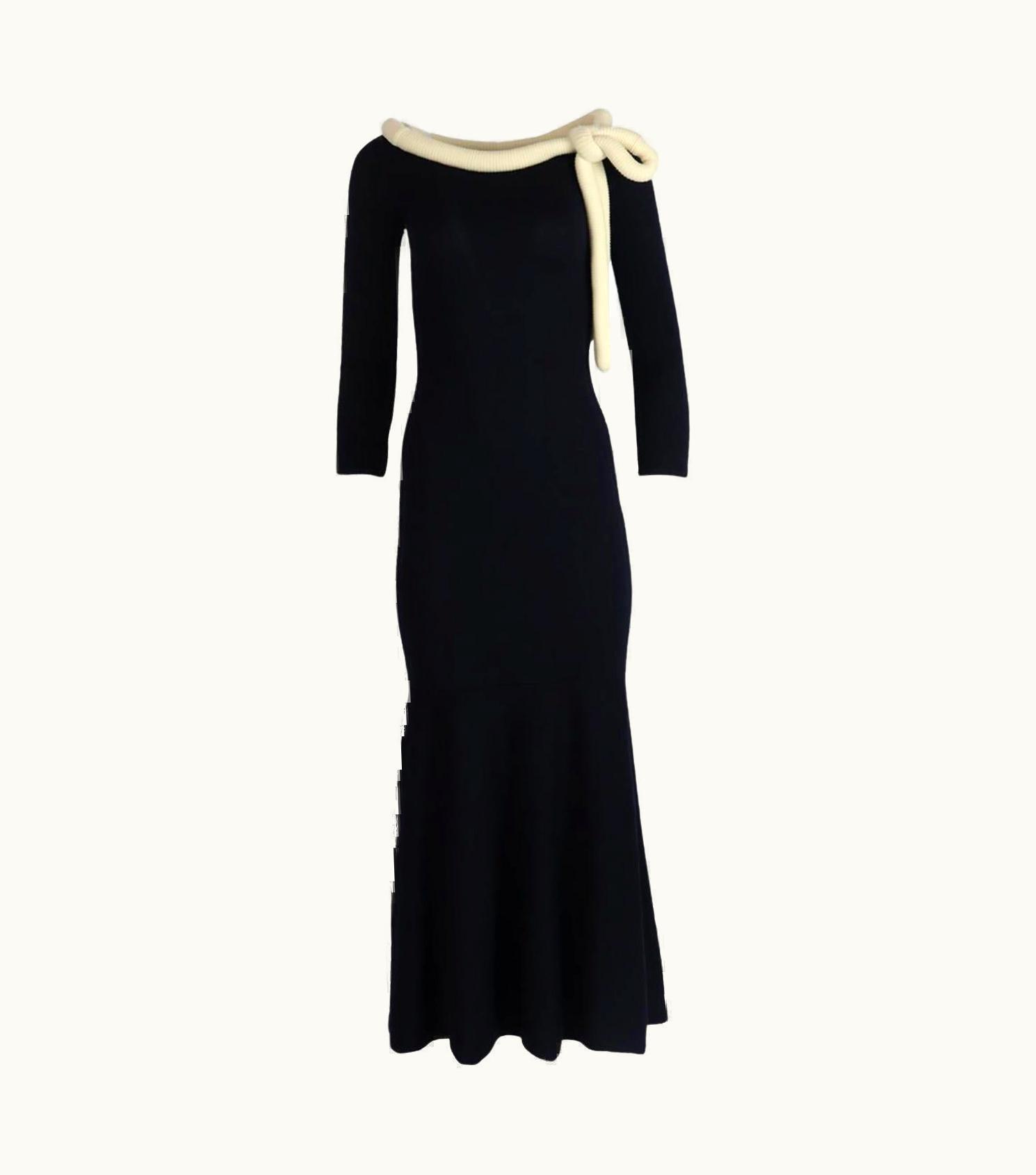 Oscar De La Renta 2018 Off The Shoulder Wool Maxi Dress Small UZ0603601