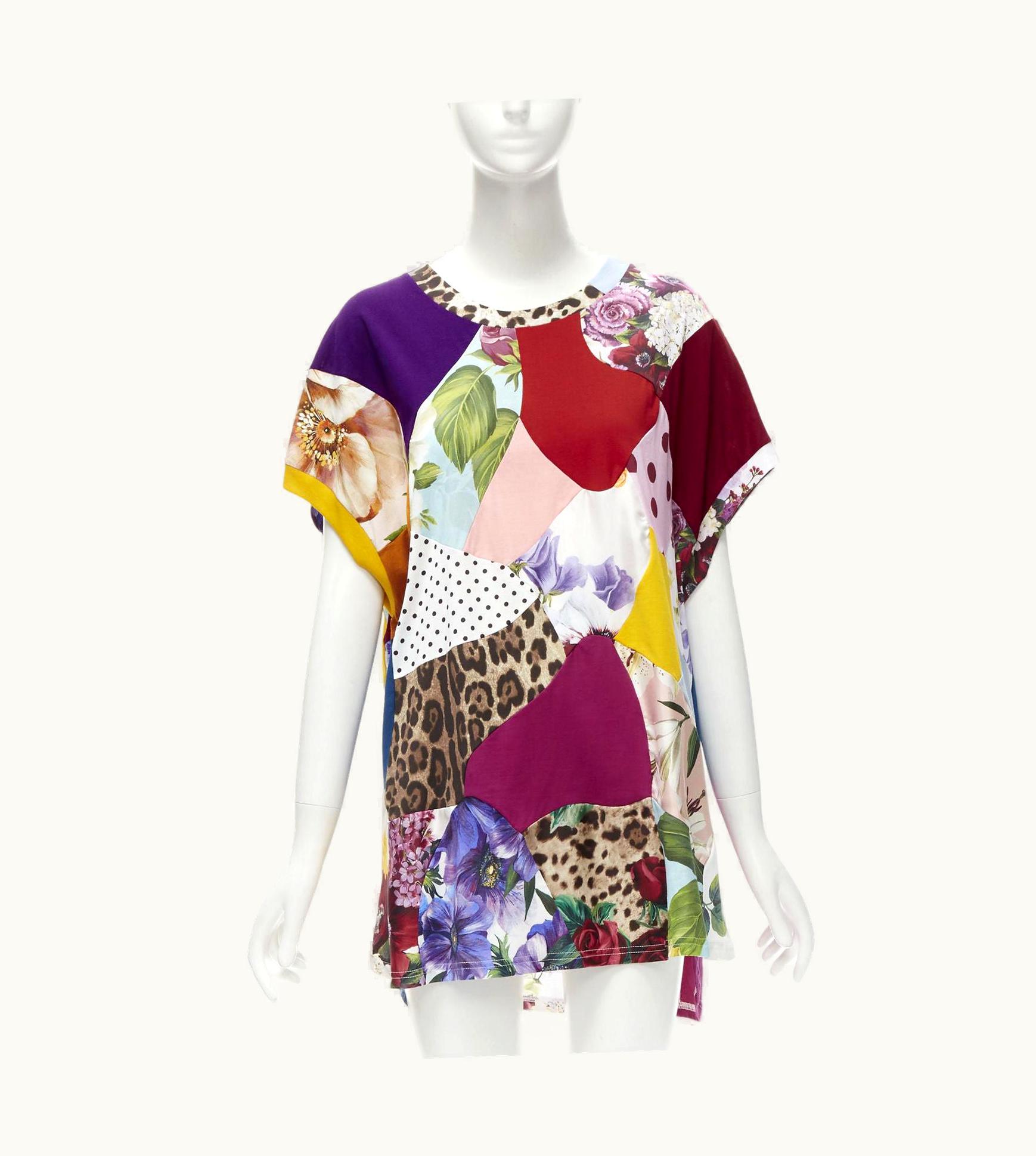 Dolce & Gabbana Dolce Gabbana 2021 Sicilian Patchwork Cap Sleeve Cotton Casual Dress