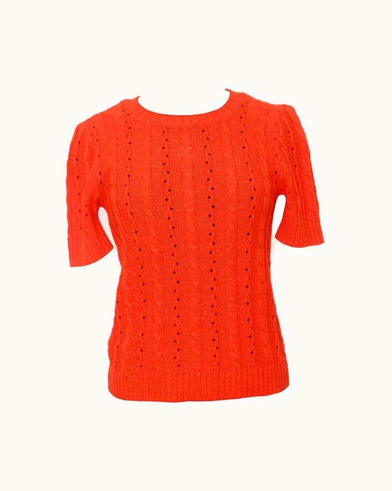 Courrèges Vintage Orange Crewneck Top