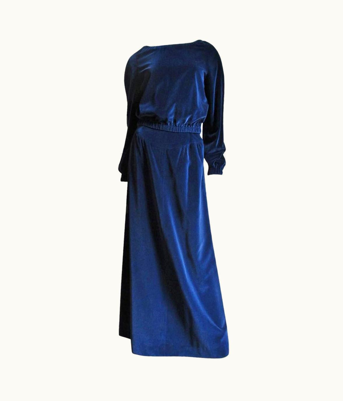 Courrèges 1970s Hyperbole Velvet Maxi Skirt And Top