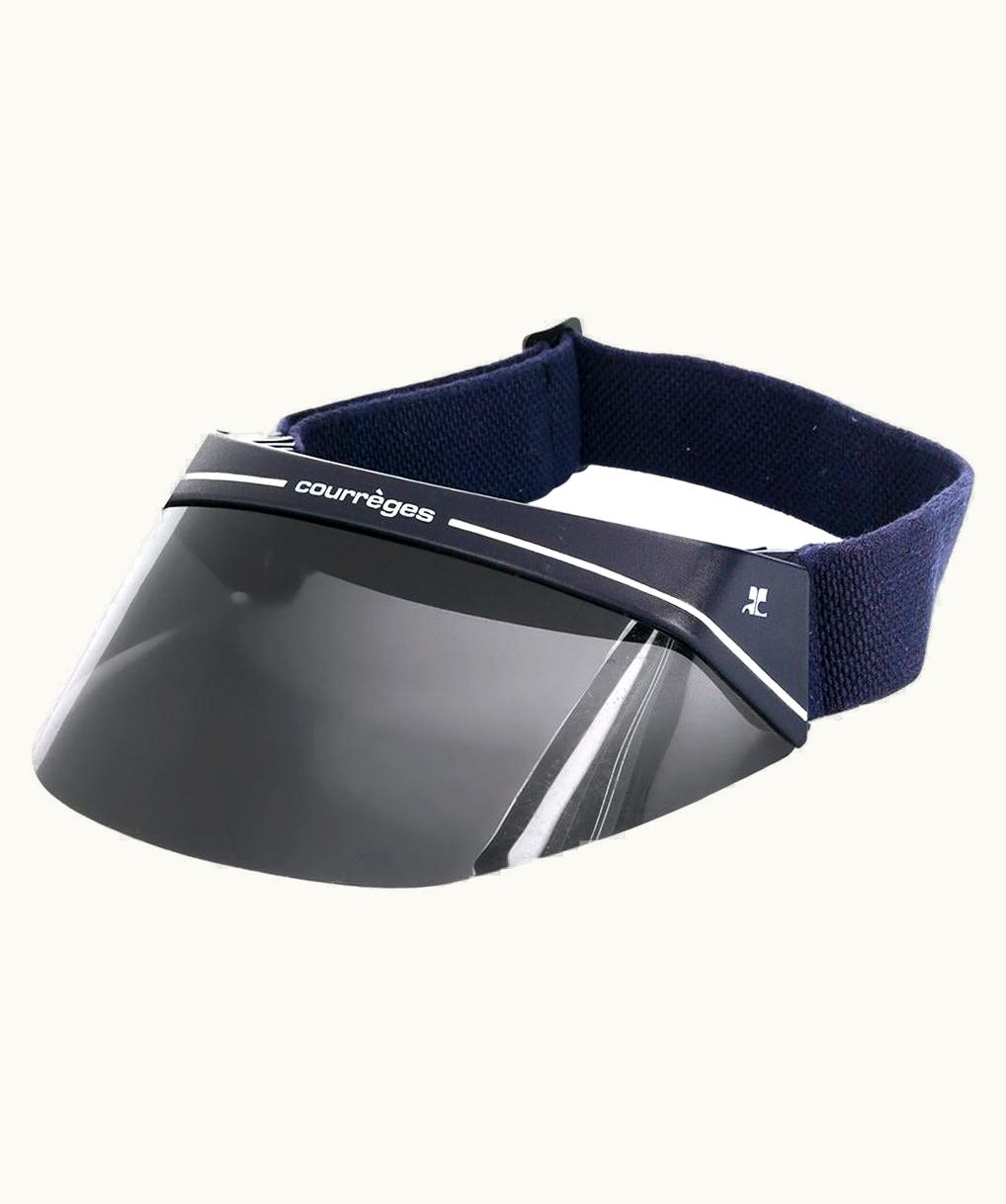 Courrèges 1970s Andre Courrèges Logo Blue VIsor Cap