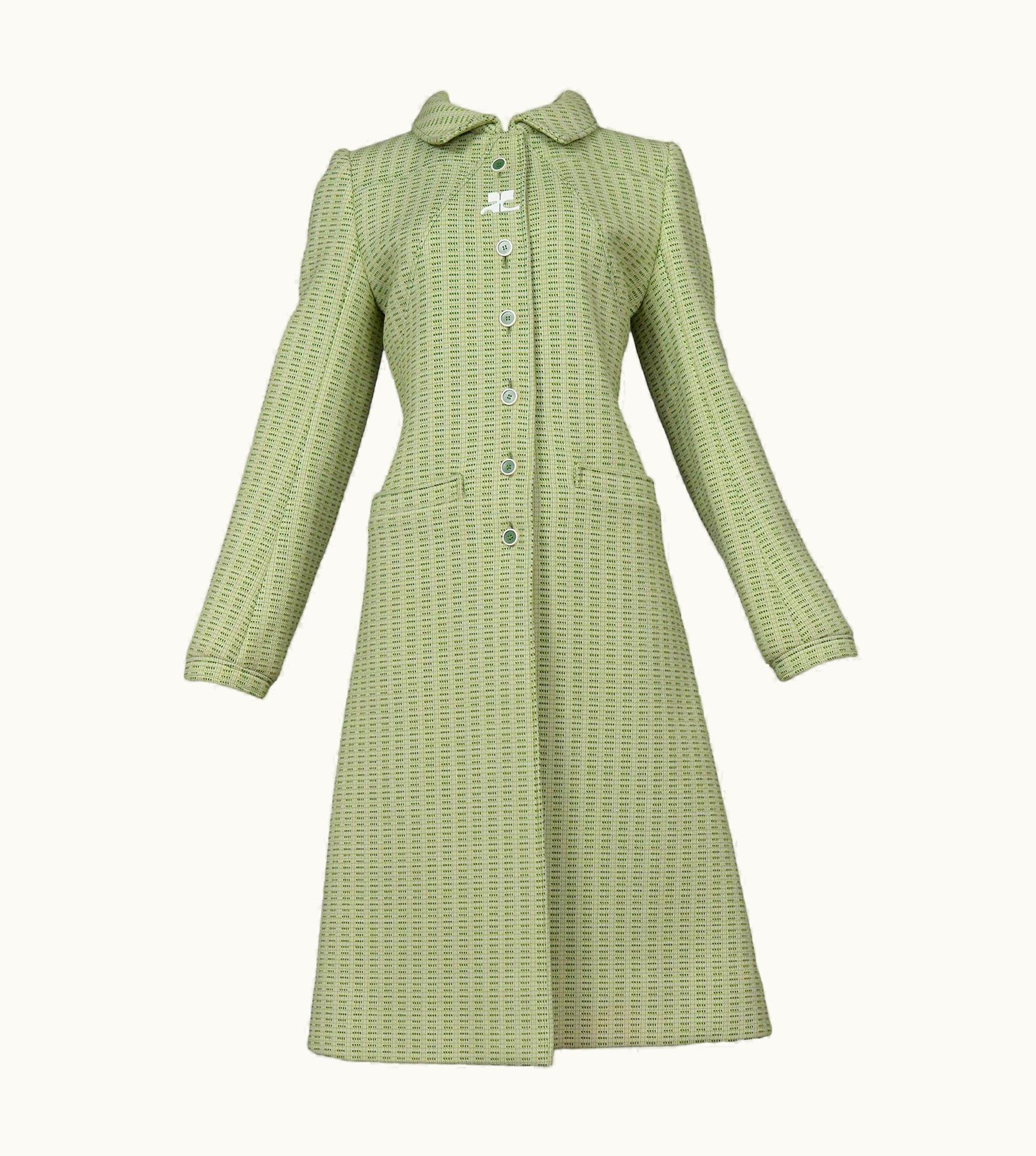 Courrèges Vintage Courrèges Green Wool Coat