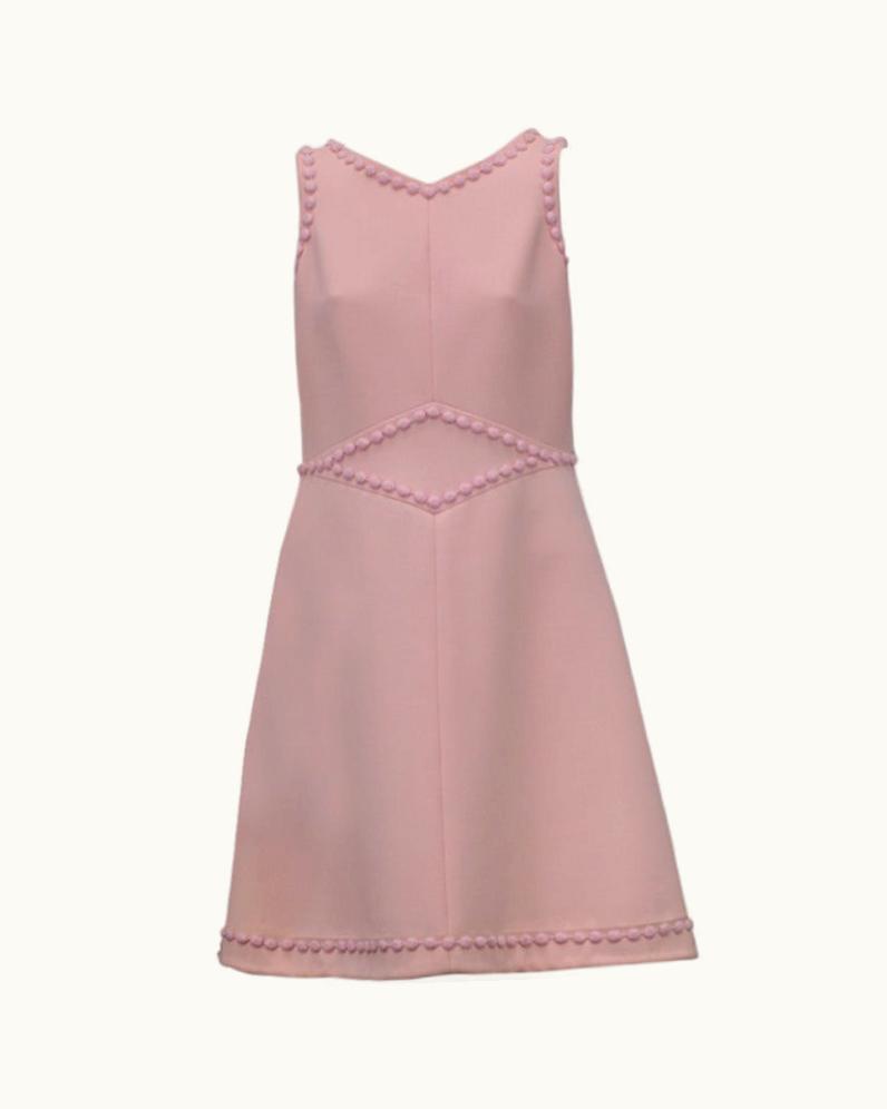 Courrèges Andre Courrèges Haute Couture Mod Pink Wool Dress