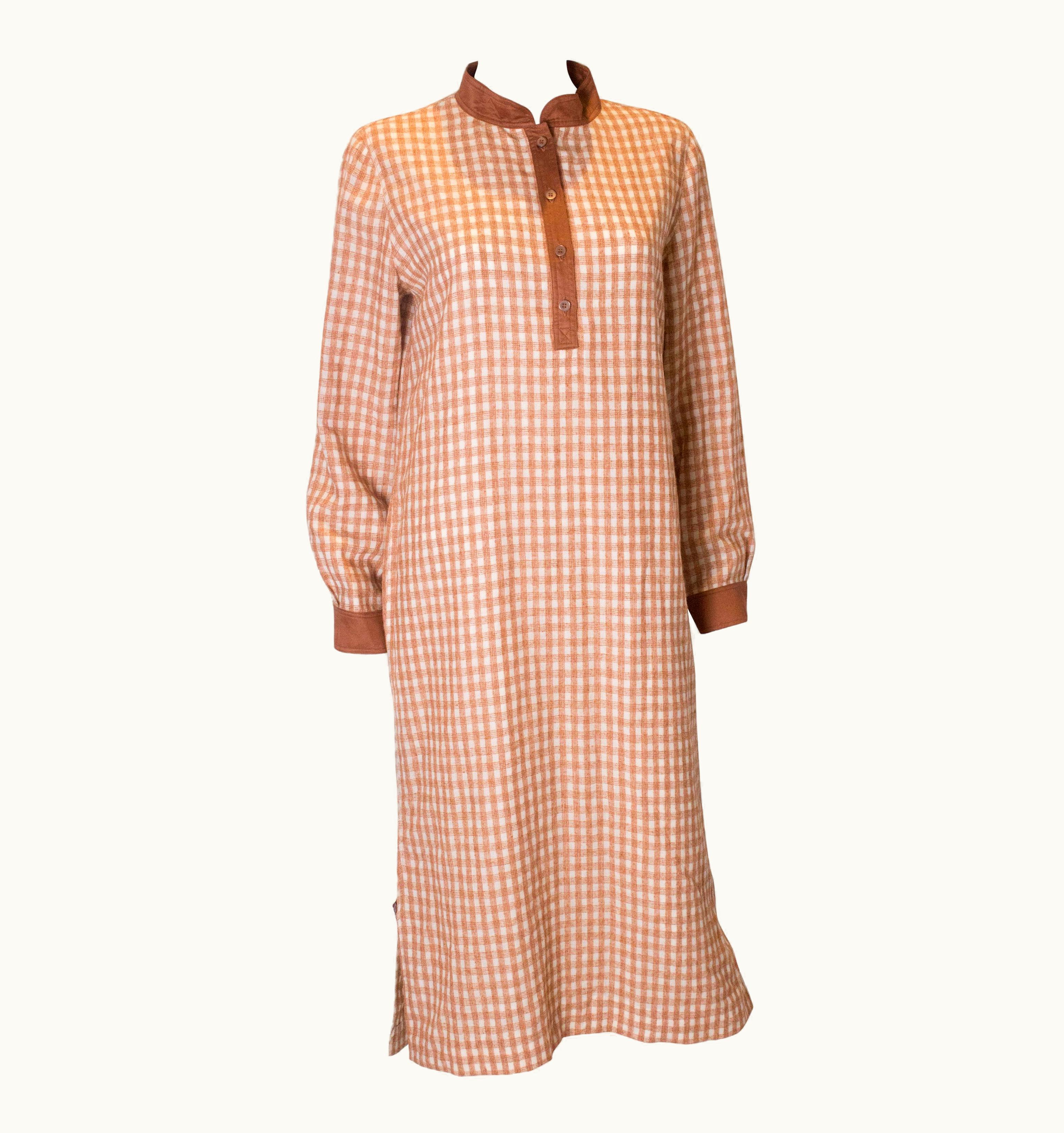 Courrèges A Vintage 1980s Courrèges Check Autumnal Shirt Dress