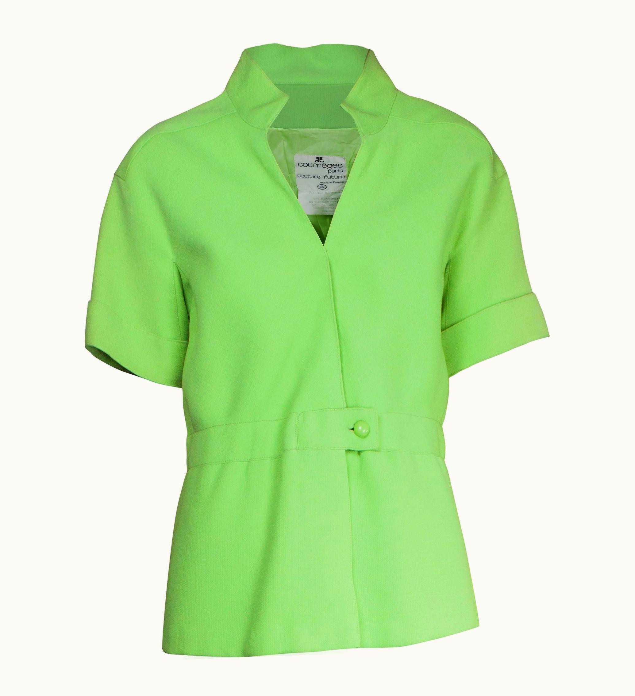 Courrèges Andrè Courrèges Early Lime Green Tunic, Circa 1967