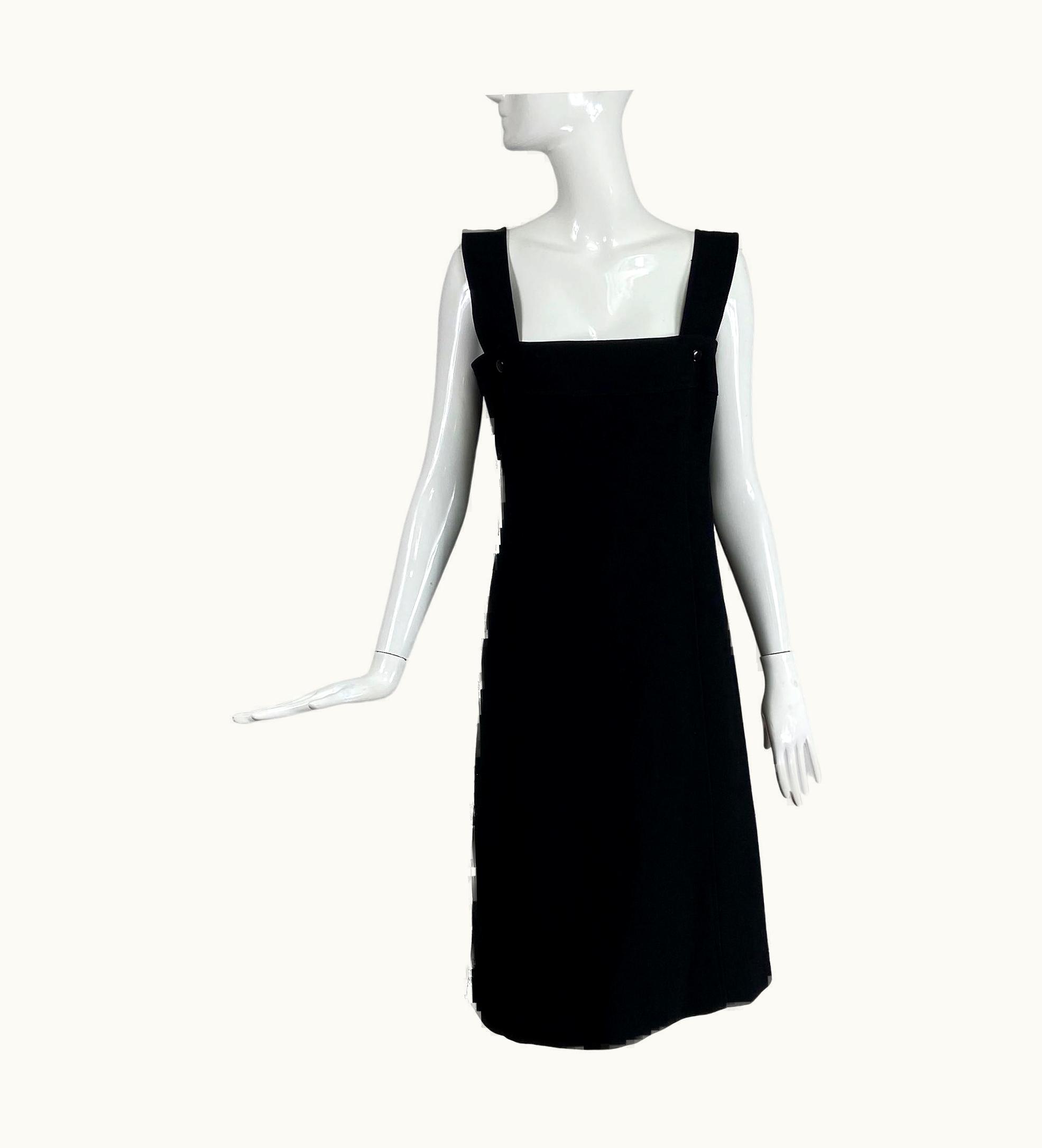 Courrèges Andre Courrèges Hyperbole Black Wool Jumper Dress 1960s