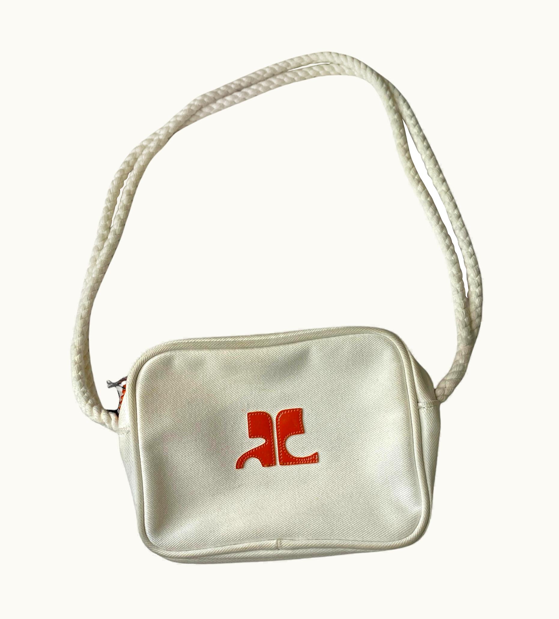 Courrèges 1960s Andre Courrèges White & Orange Bag
