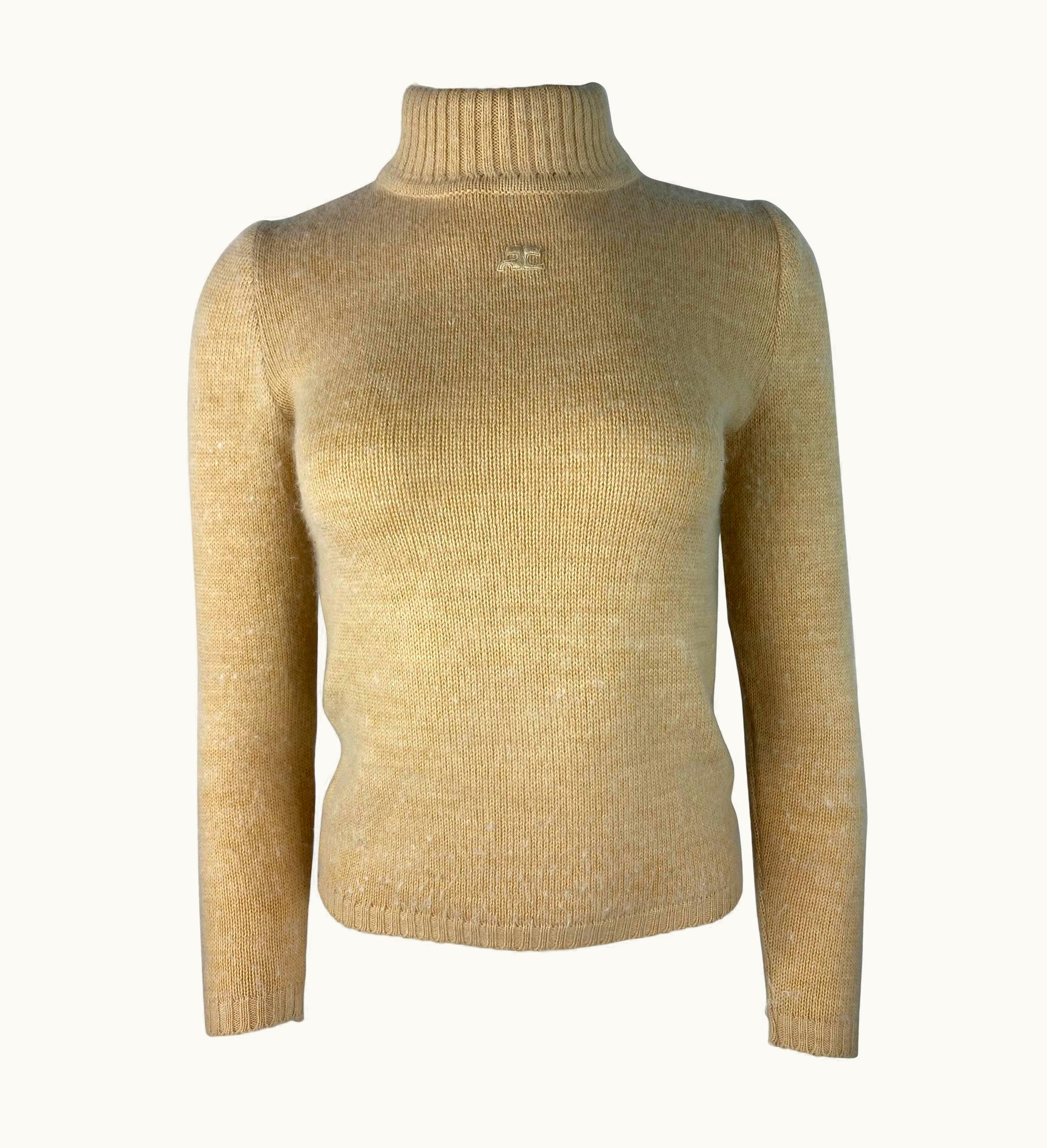 Courrèges Courrèges Paris Beige Knit Wool Sweater
