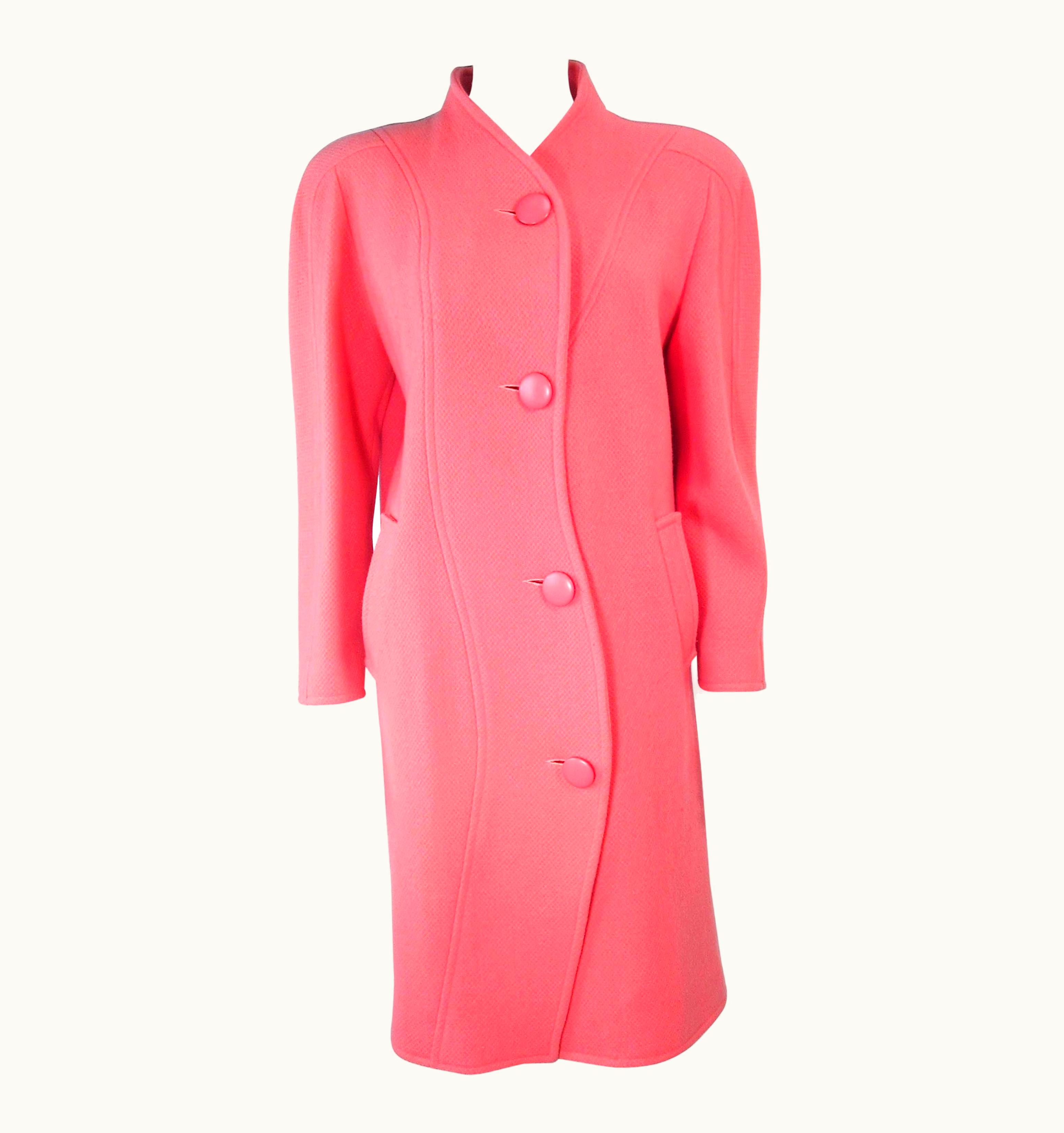 Courrèges Courrèges Peach Coral Wool Coat