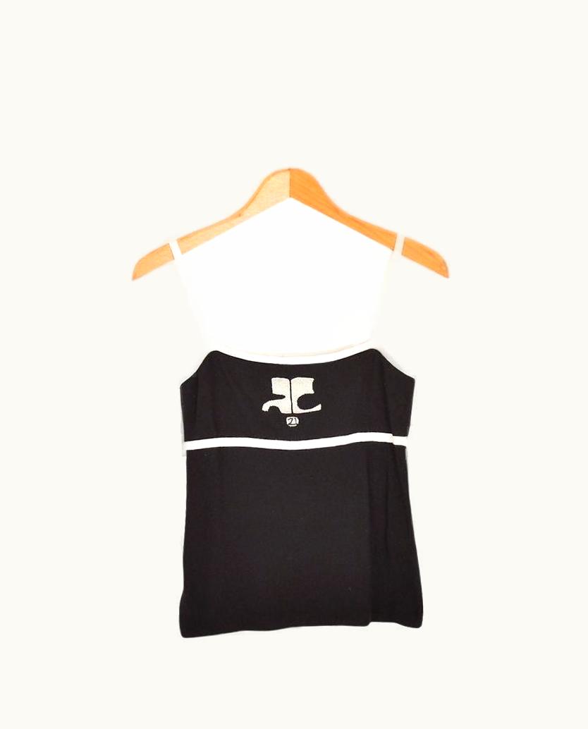 Courrèges Courrèges 21 Knitted Logo Vest Monochrome Tank Top