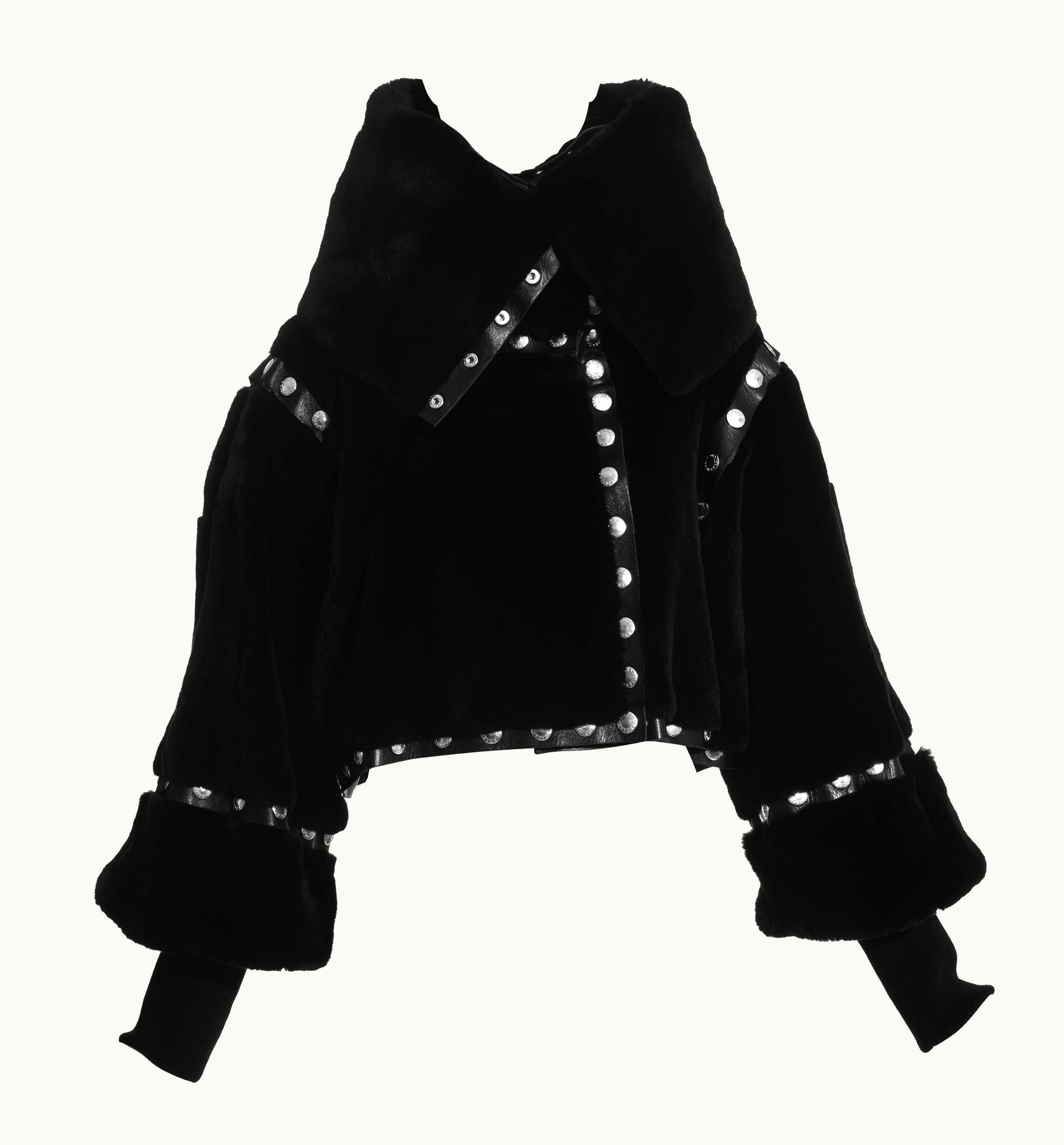 Dolce & Gabbana Dolce & Gabbana Black Sheared Fur And Leather Snap Fastening Jacket, AW 2003
