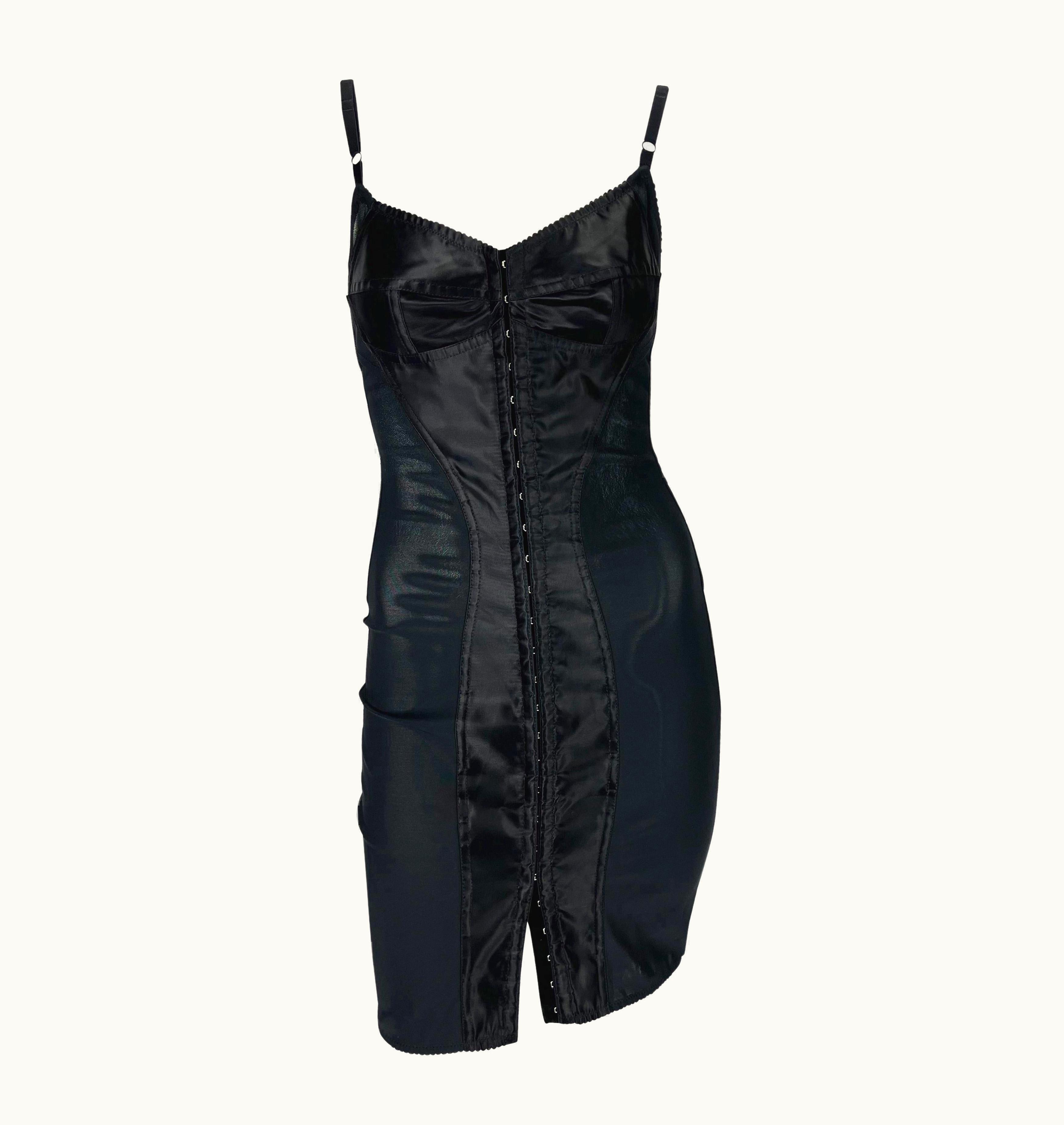 Dolce & Gabbana S/S 2003 Dolce & Gabbana 'Sex & Love' Sheer Bustier Satin Panel Corset Dress