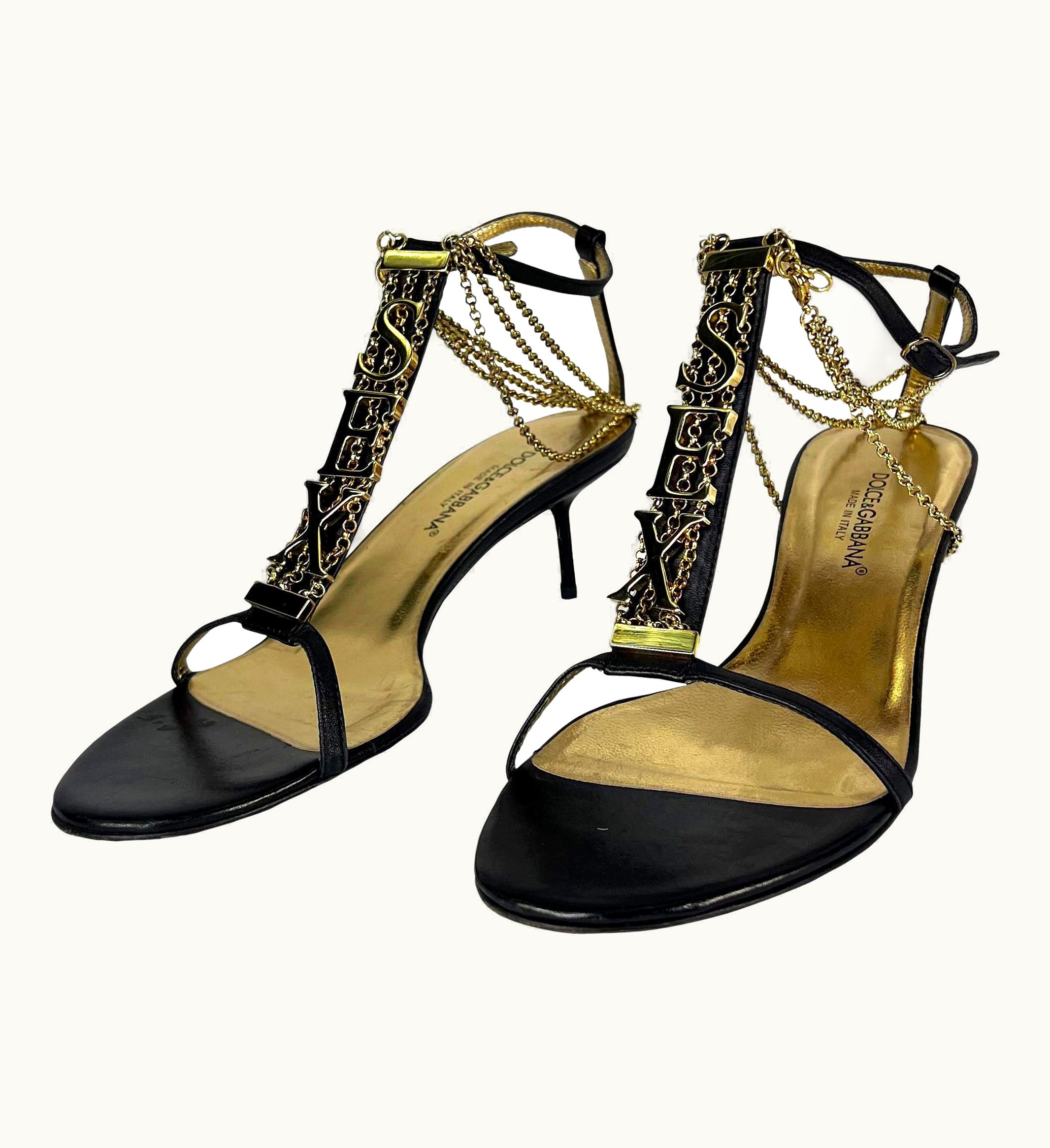 Dolce & Gabbana S/S 2003 Dolce & Gabbana 'Sex & Love' Black Leather Sex Kitten Heels