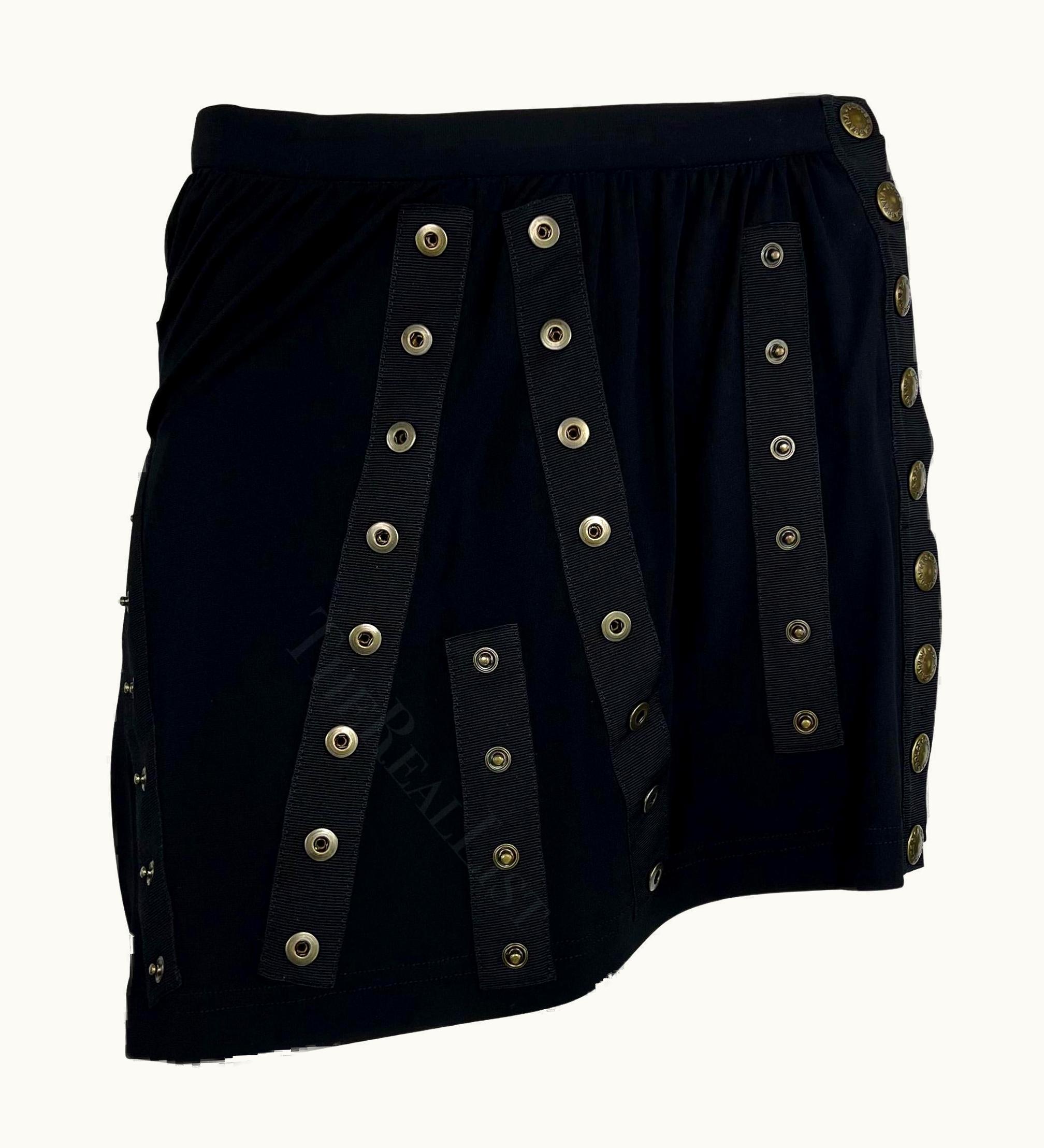 Dolce & Gabbana S/S 2003 Dolce & Gabbana 'Sex And Love Black Snap Wrap Stretch Jersey Mini Skirt