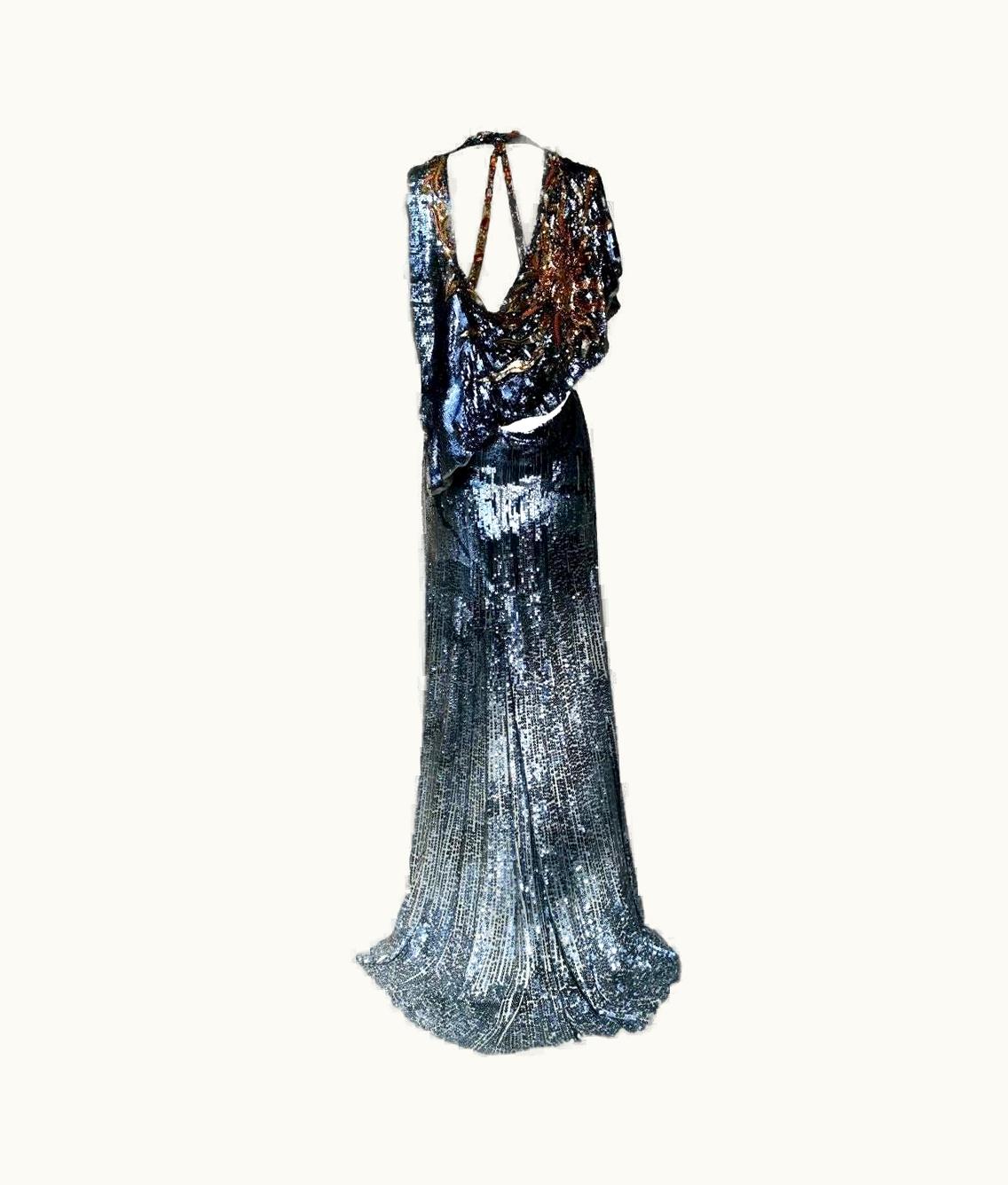 Roberto Cavalli Roberto Cavalli Runway Sequin Sun Evening Gown And Cape AW 2004 it