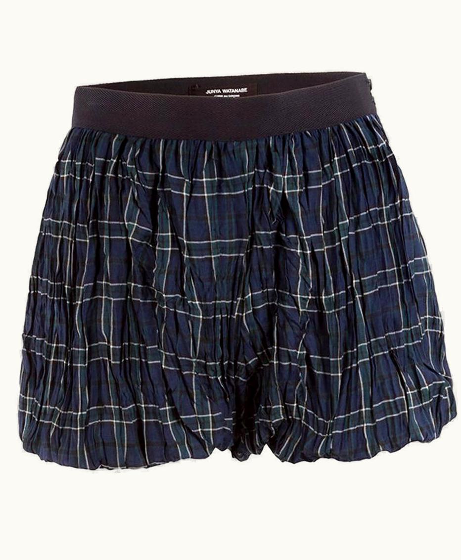 Comme Des Garçons Junya Watanabe Comme Des Garçons Plaid Crinkle Shorts