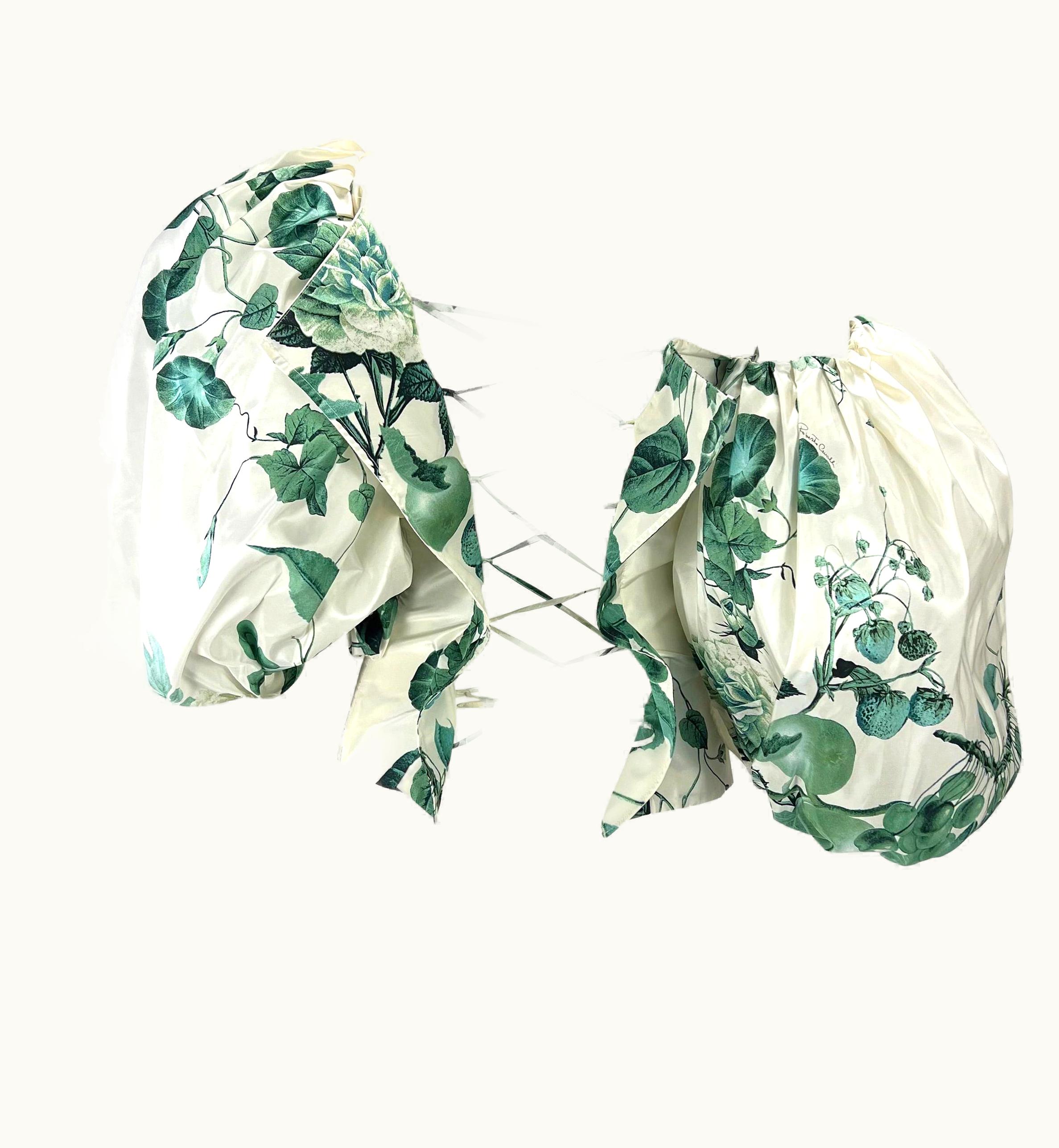 Roberto Cavalli Nwt S/S 2005 Roberto Cavalli Runway White Lace-Up Bustier Corset Blouse