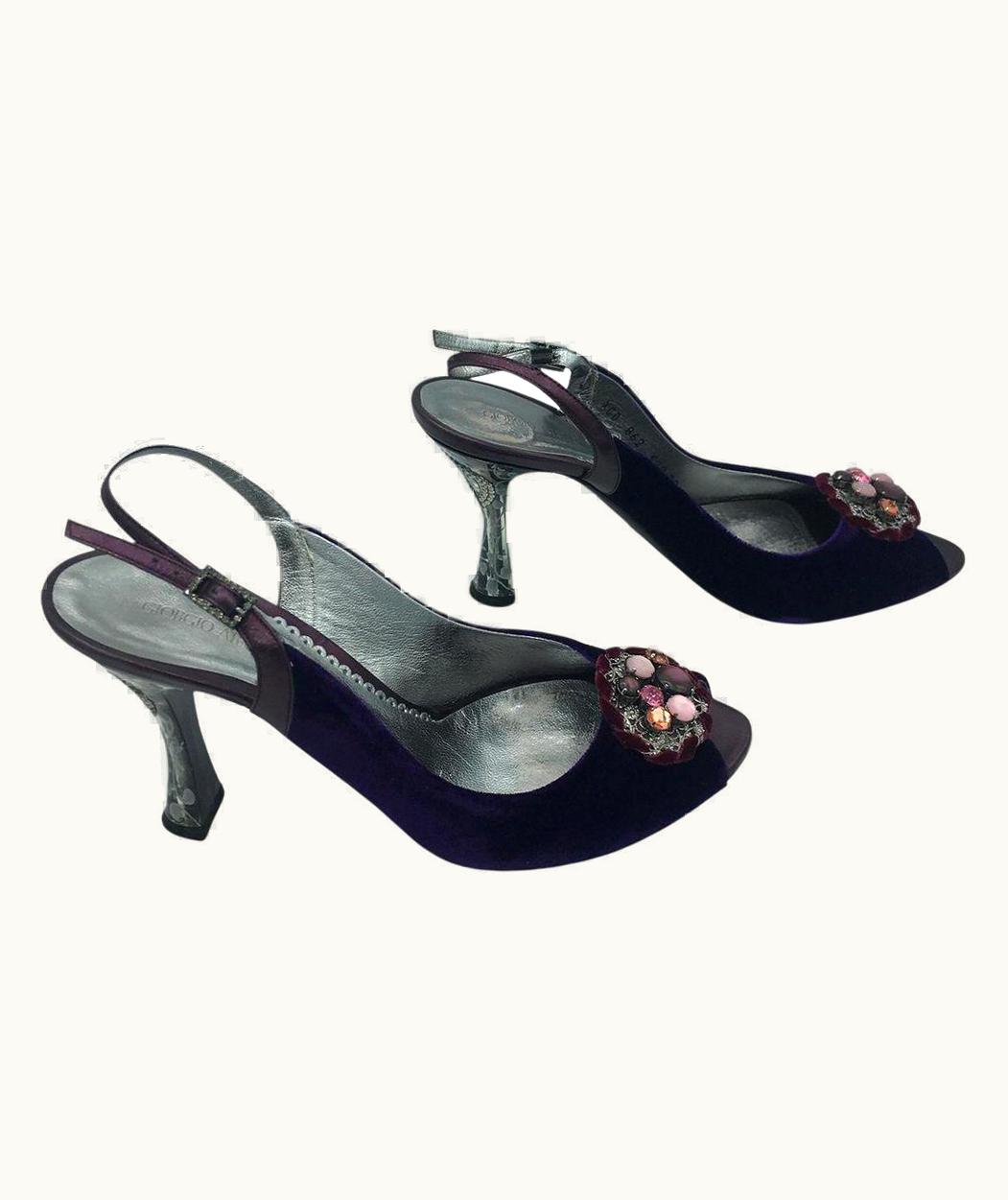 Giorgio Armani Giorgio Armani Velvet Heels In Purple