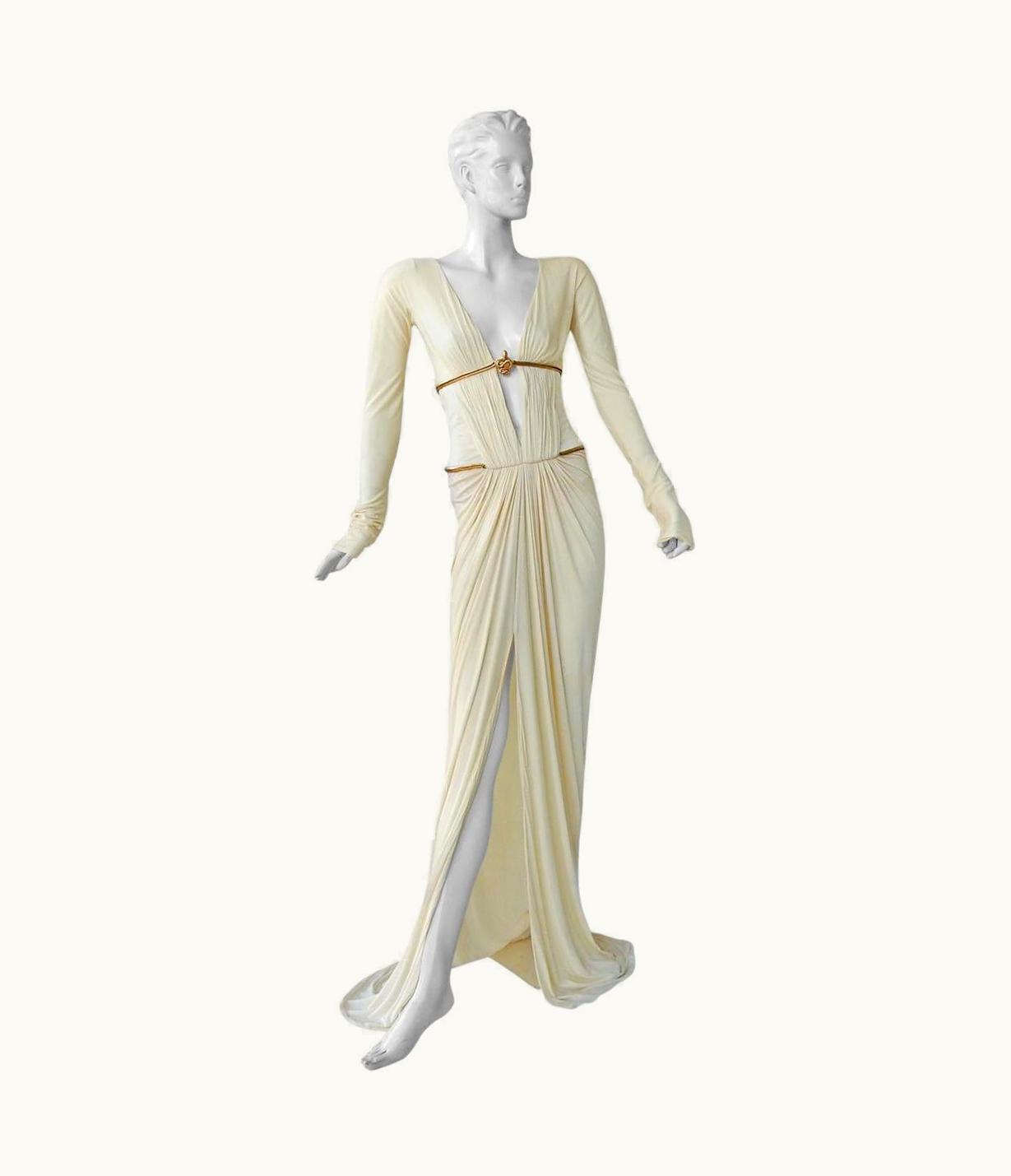 Roberto Cavalli Rare Roberto Cavalli Runway Grecian Serpent Silk Dress Gown