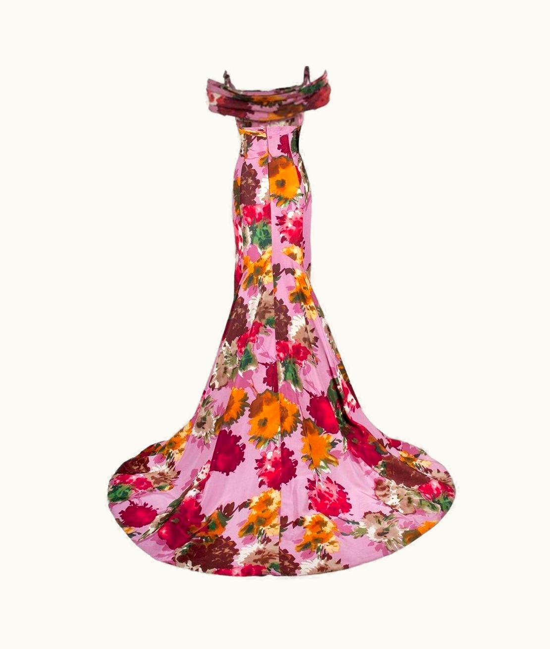 Oscar De La Renta Oscar De La Renta Pink Garden Party Floral Evening Gown S/S 2008