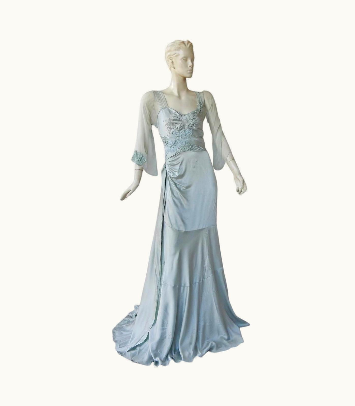 John Galliano John Galliano Vintage Silk Charmeuse Deco Inspired Evening Dress Gown