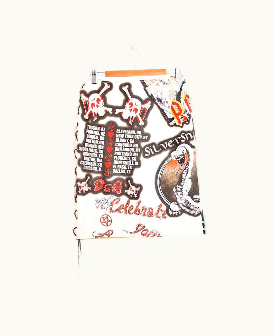 Dolce & Gabbana Dolce & Gabbana Rock And Roll Y2k Printed Leather Lace Up Corset Skirt