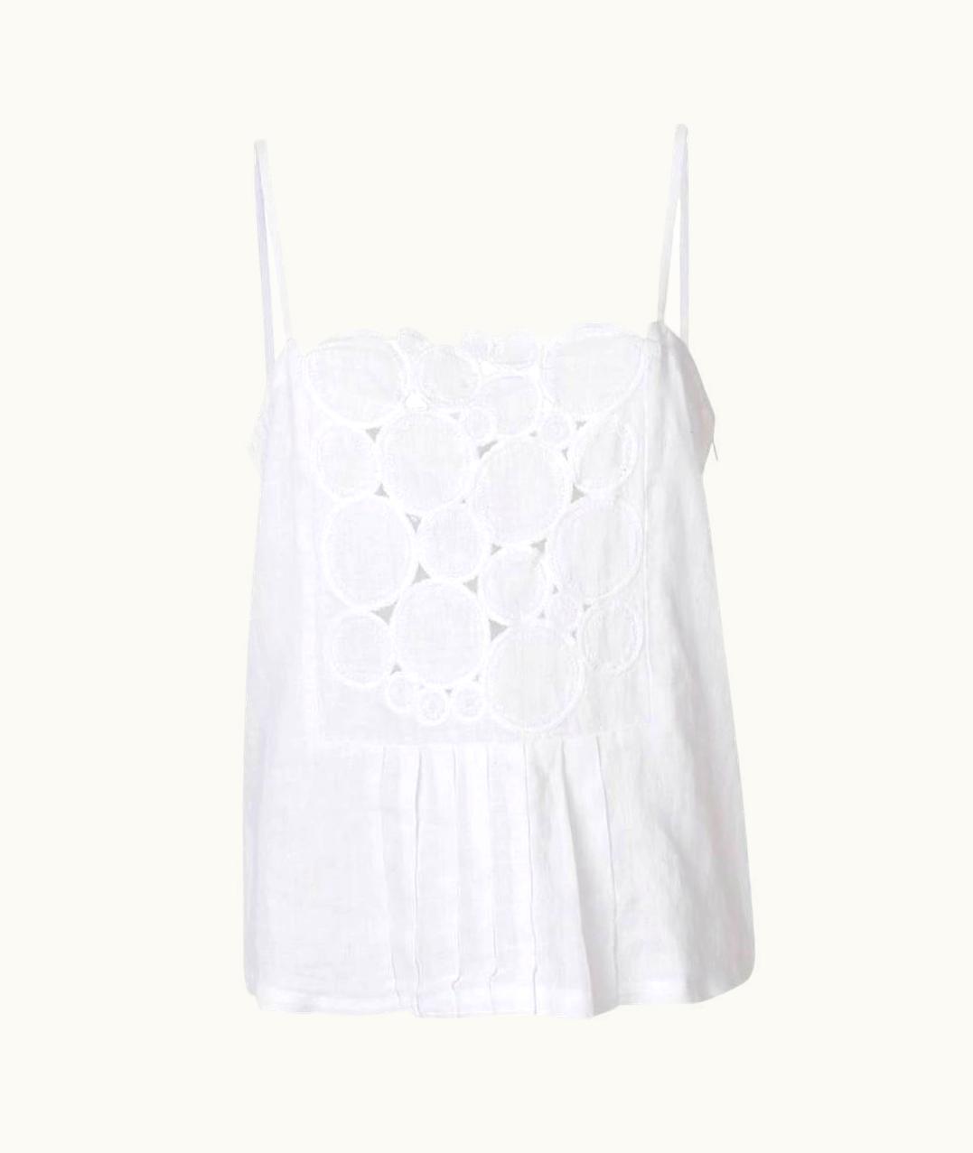 Giorgio Armani 2000s Giorgio Armani Vintage White Linen Embroidered Top