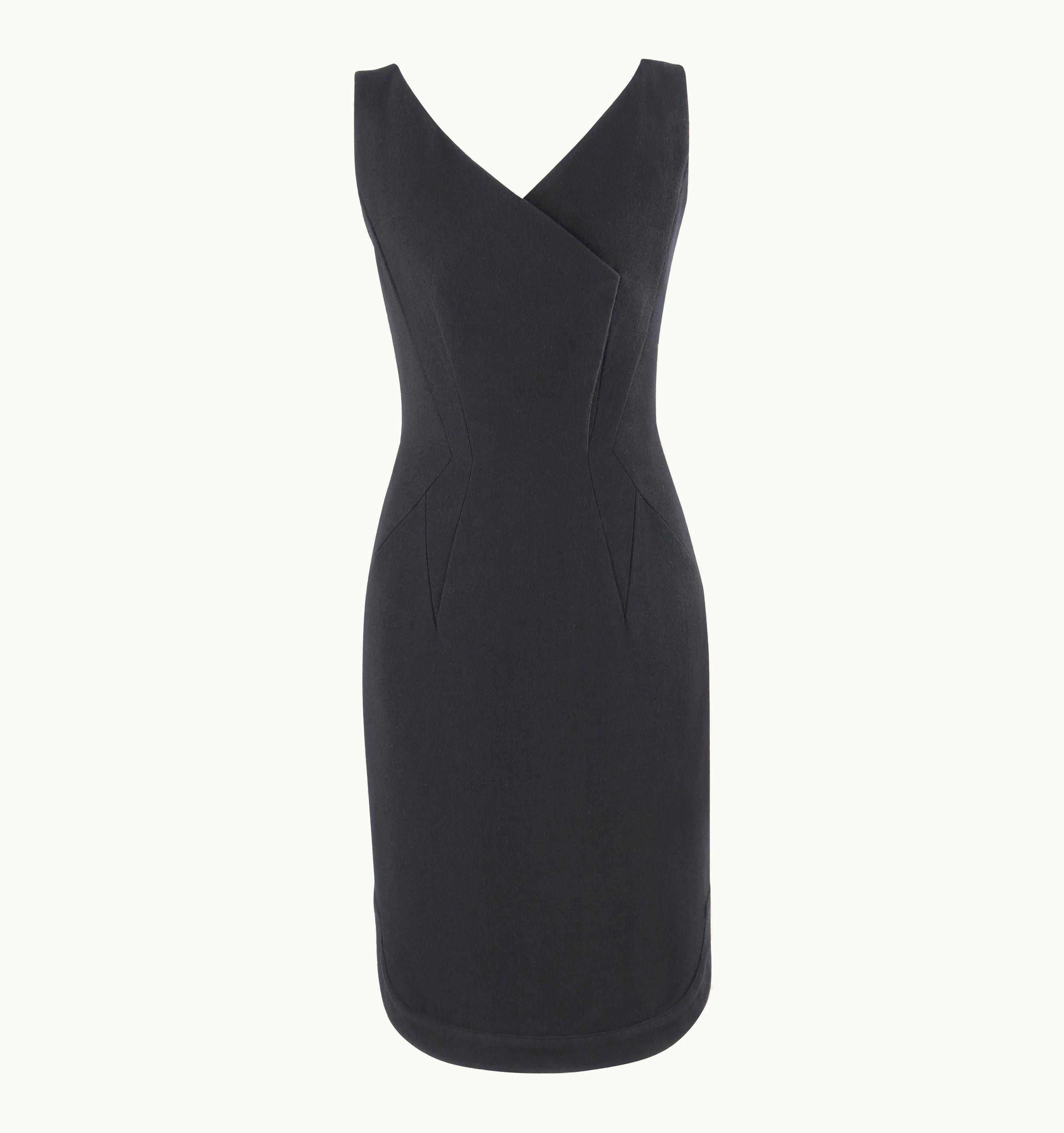 Givenchy Givenchy C.2010' Black Tailored Geometric Panel Detail Sleeveless Sheath Dress