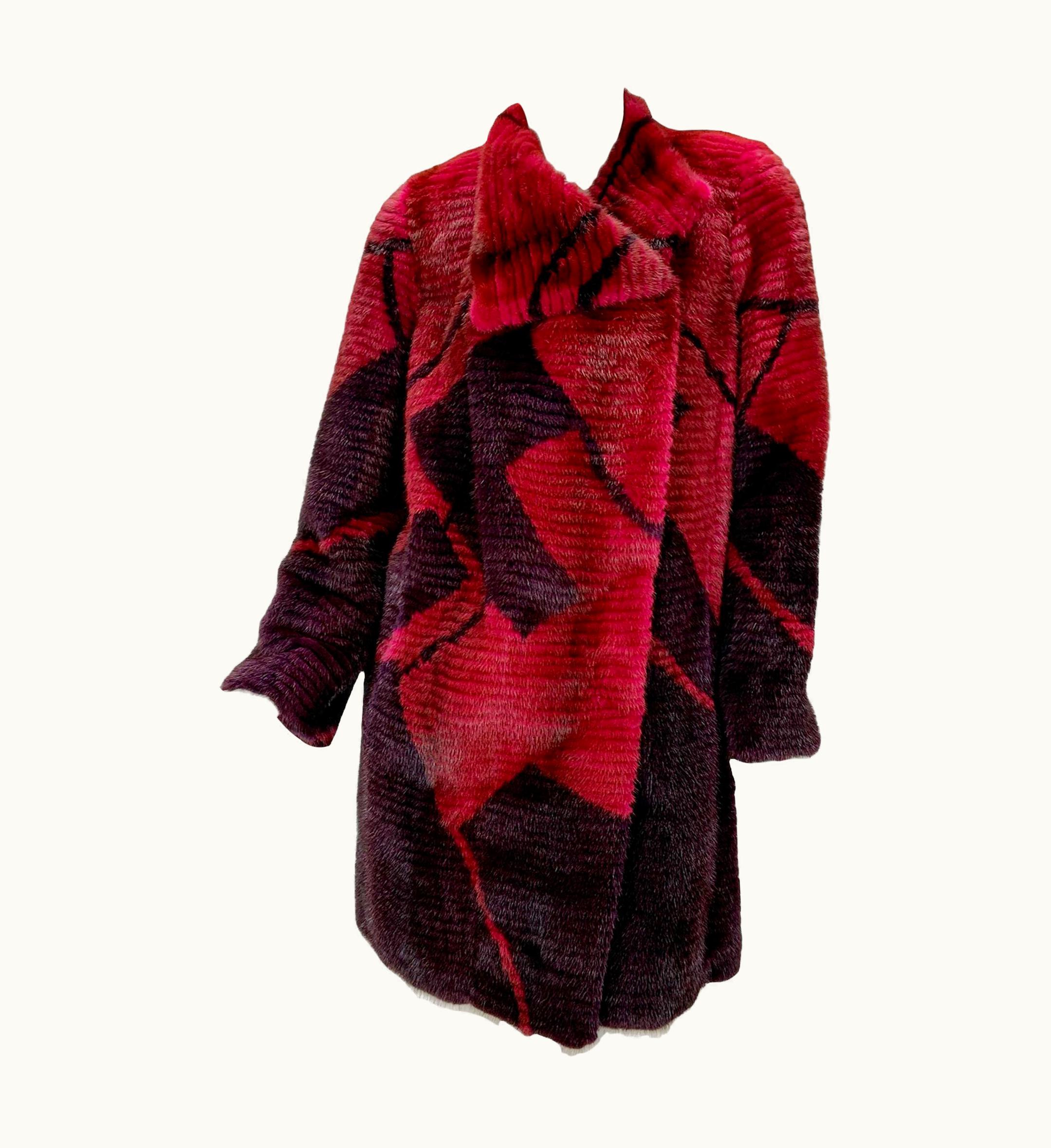 Oscar De La Renta Oscar De La Renta AW 2010 Magenta Orchid Mink Coat Jacket