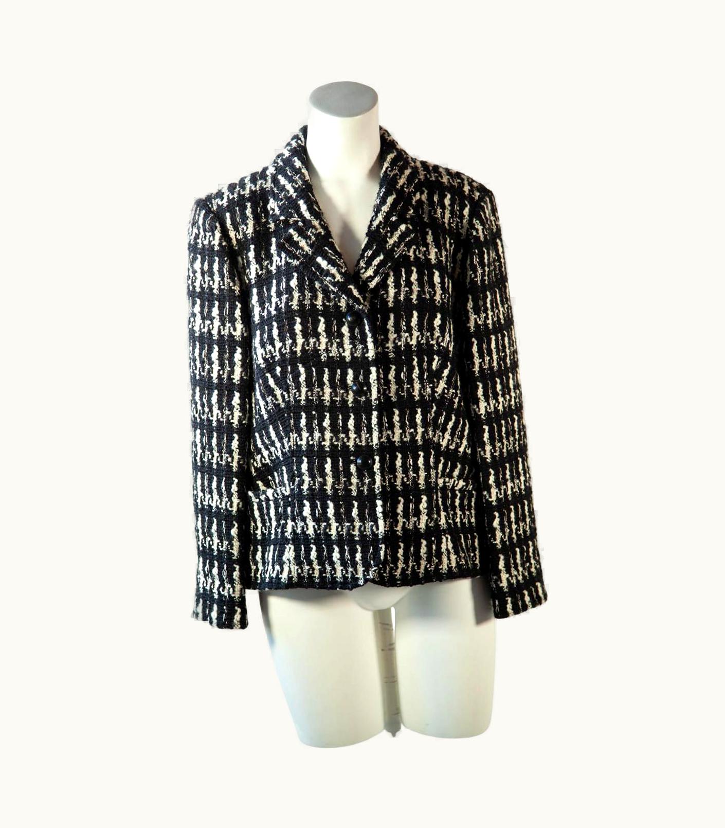Valentino Valentino Black And White Houndstooth Blazer