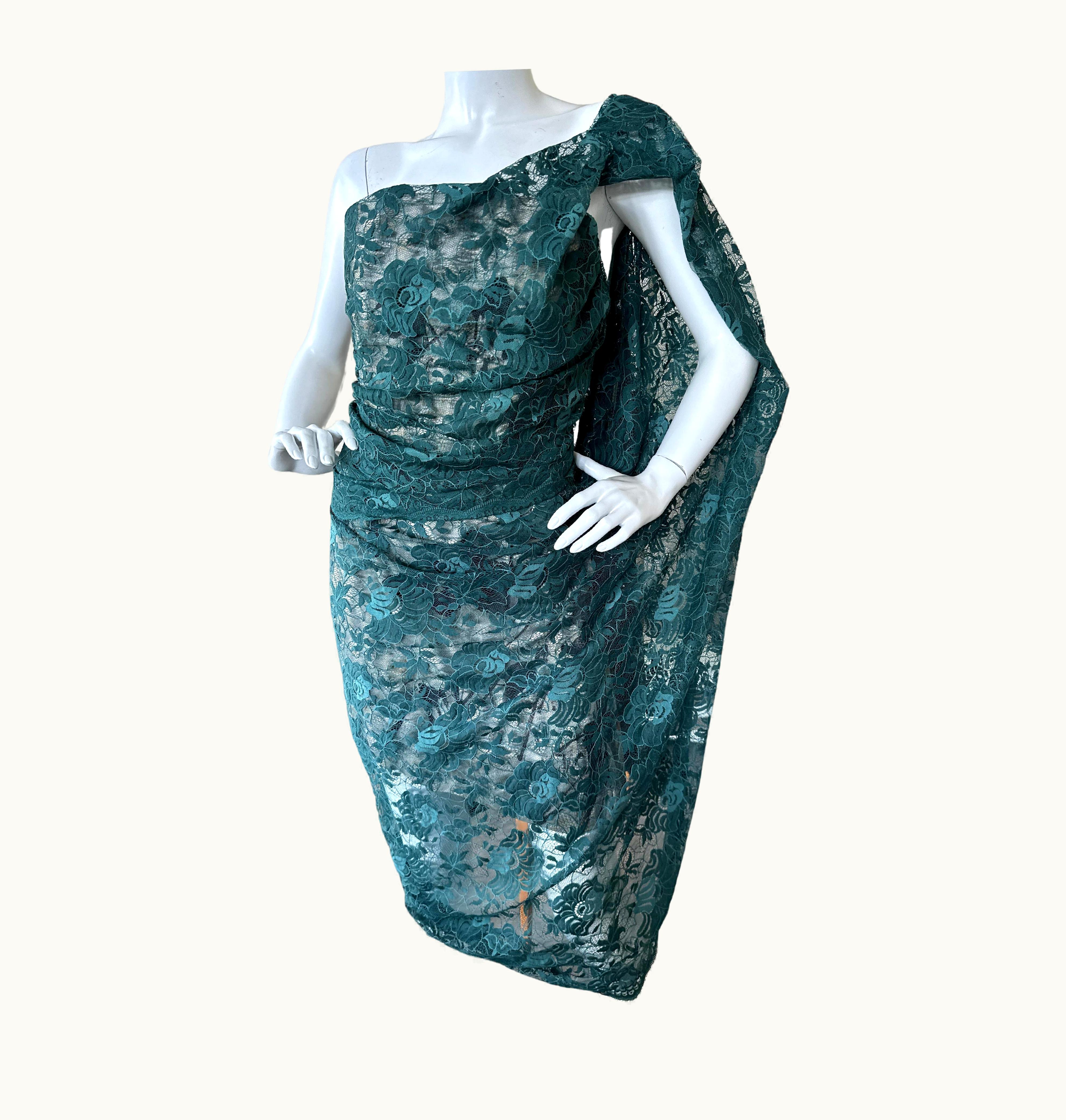 Vivienne Westwood Vivienne Westwood Draped Green Lace Cocktail Dress With Inner Corset