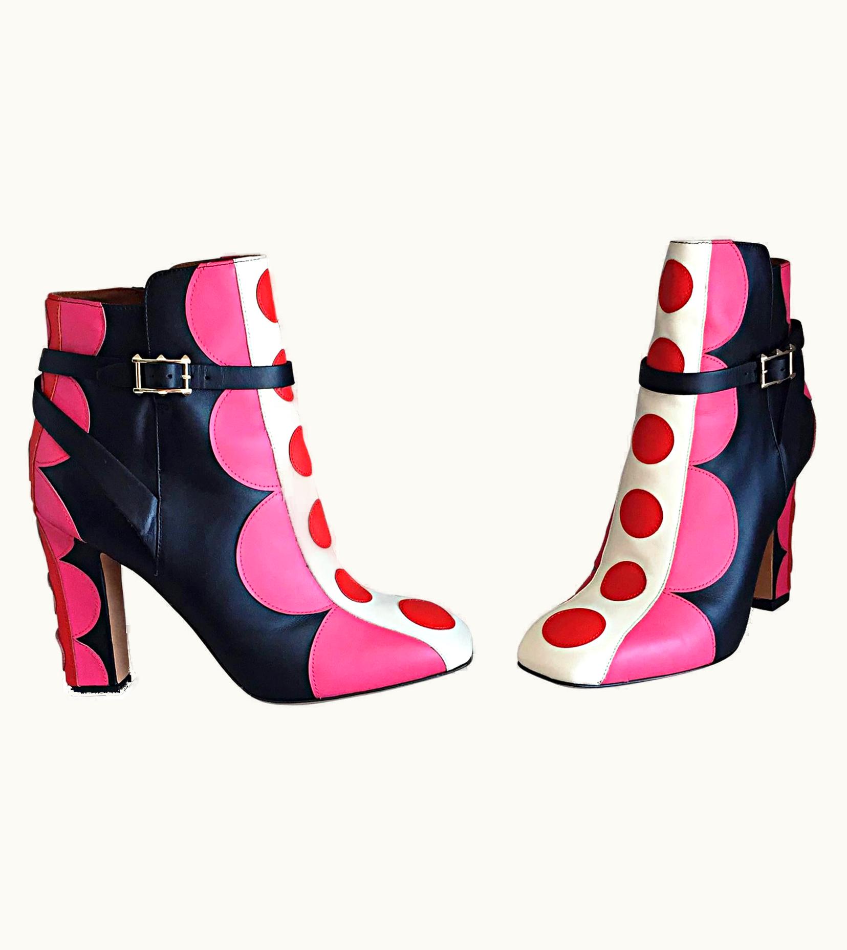 Valentino Valentino Sold Out Brand S/S 6 Polka Dot Runway Ankle Booties