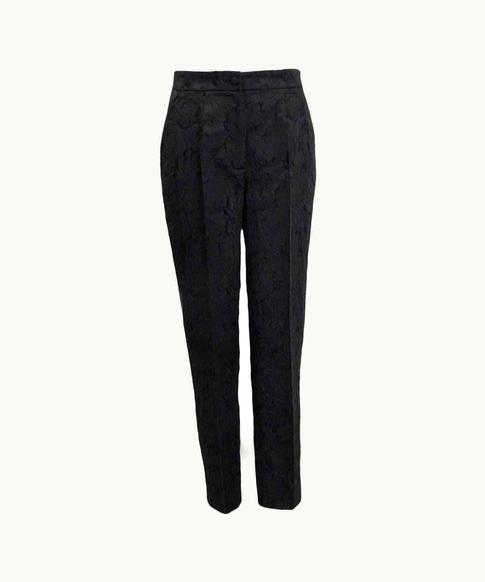 Dolce & Gabbana Dolce & Gabbana Black Acetate Jacquard Dress Pants