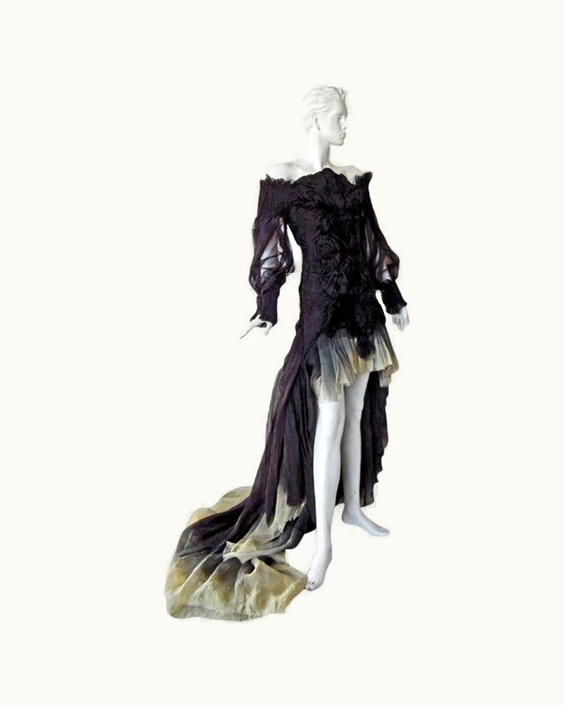 Alexander McQueen Alexander McQueen Magnificent Goth Gown By Sarah Burton (1st Collection) New