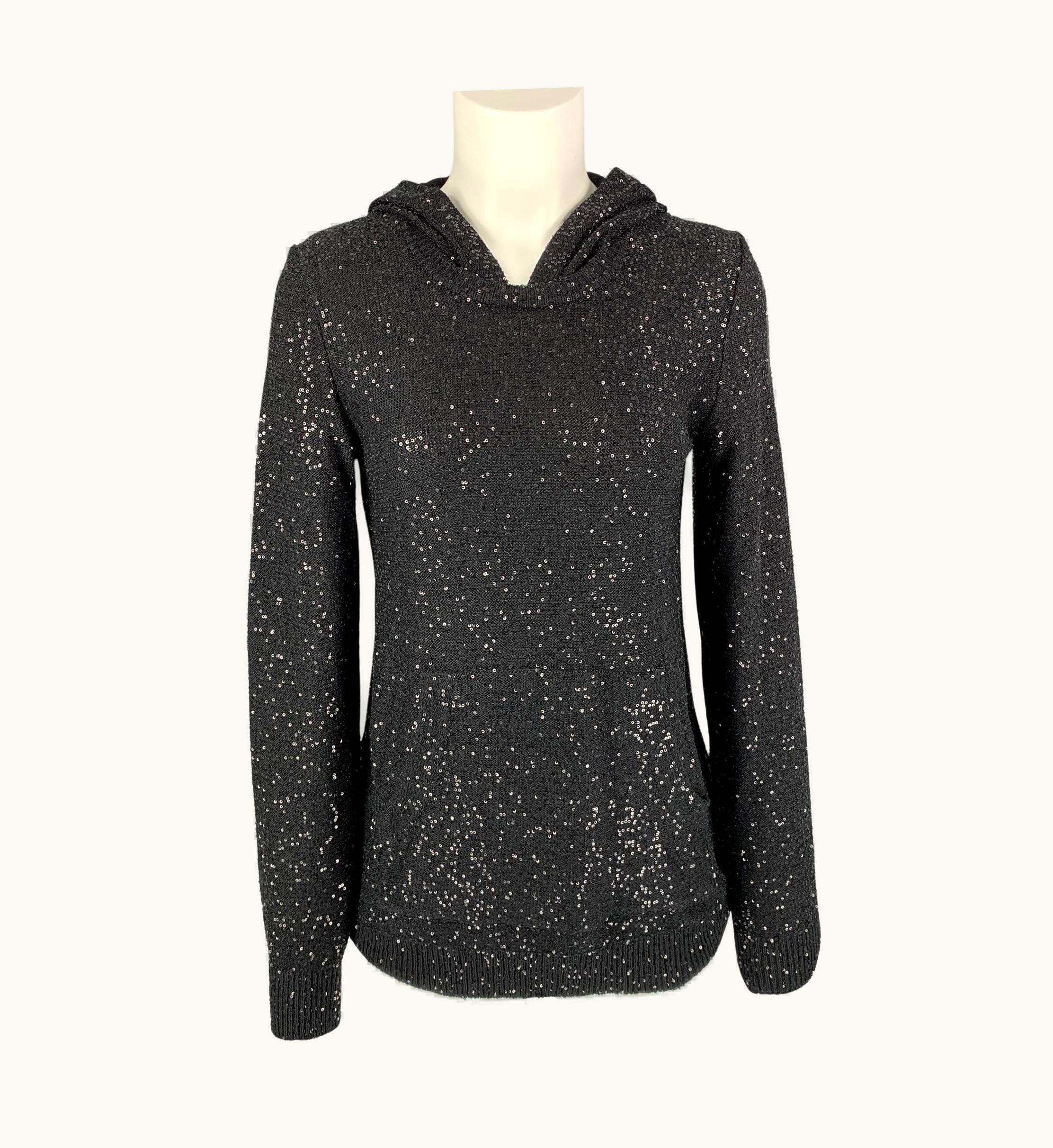 Oscar De La Renta Oscar De La Renta Black Silk & Polyester Sequined Pullover