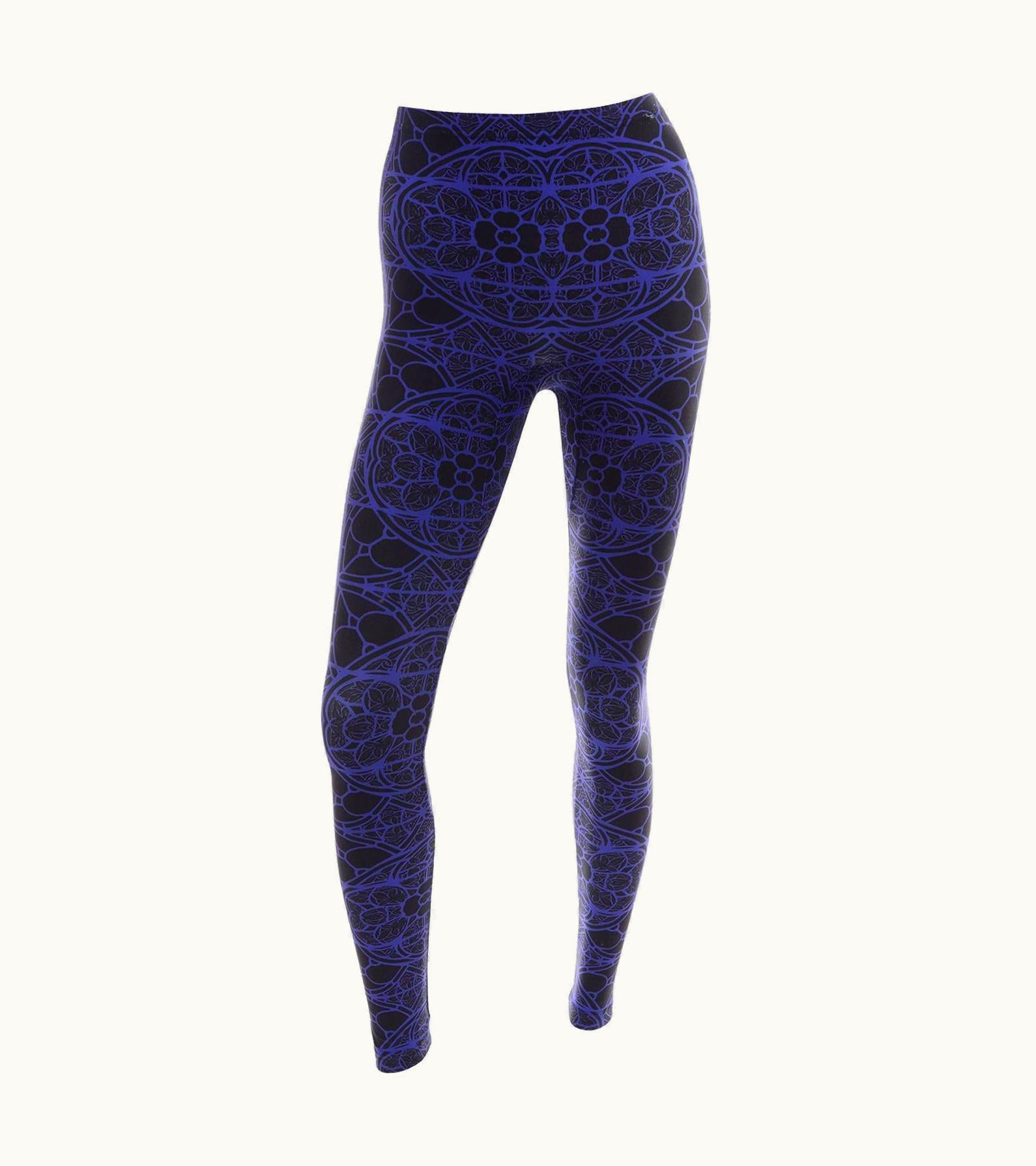 Alexander McQueen With Tags Alexander McQueen Blue & Black Abstract Print Leggings