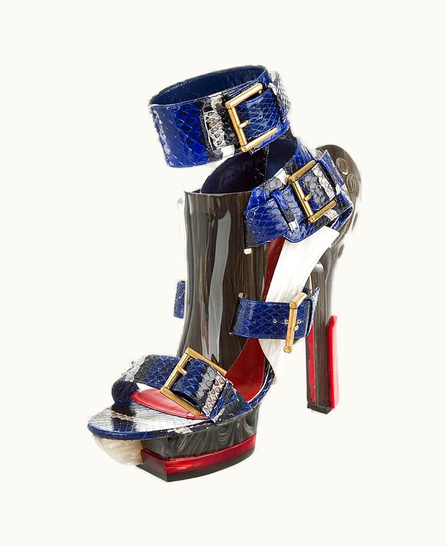 Alexander McQueen Alexander McQueen Nib Nicki Minaj Maya Python Platform Heels Sandals