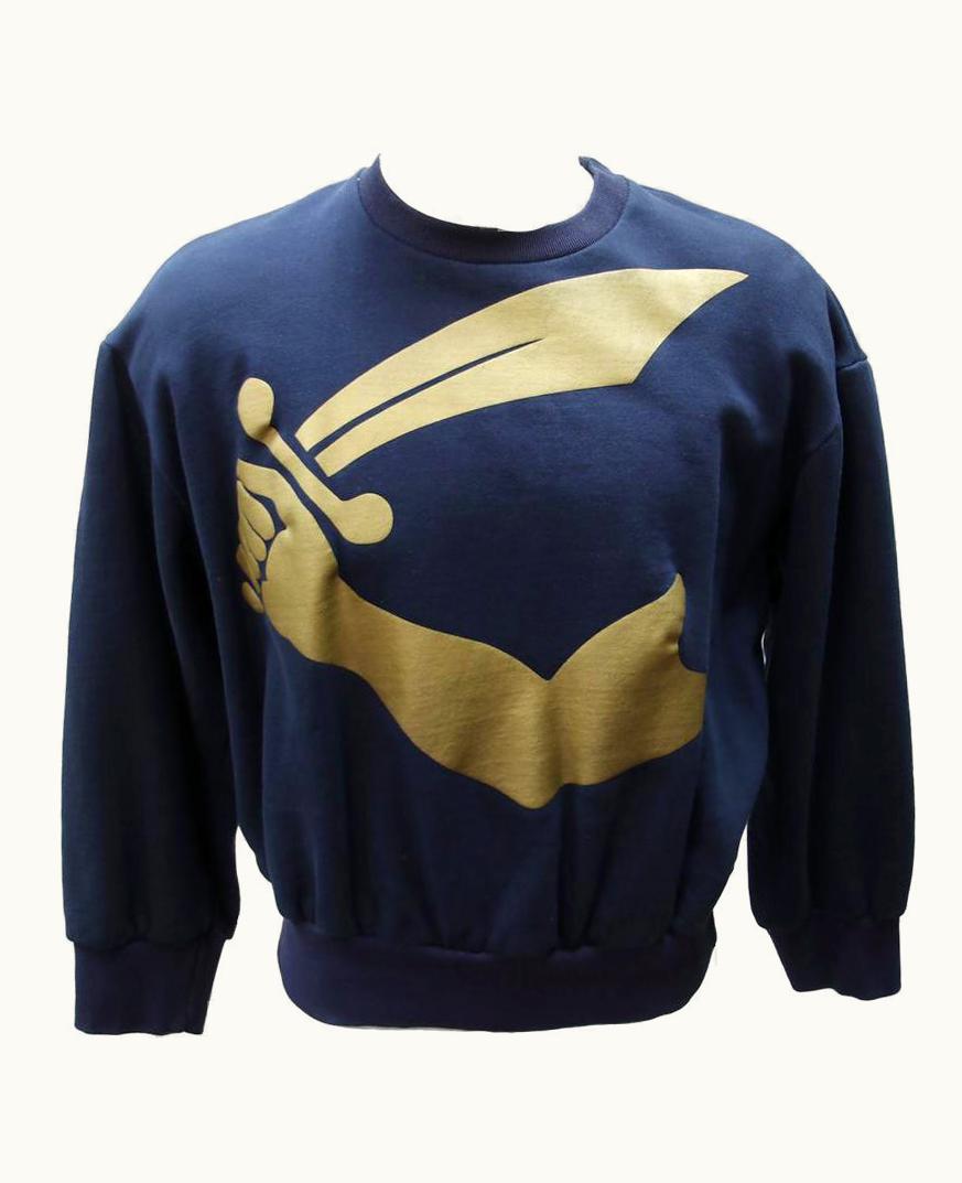Vivienne Westwood Vivienne Westwood Blue Gold Arm Sword Pullover Sweater Men' hirt