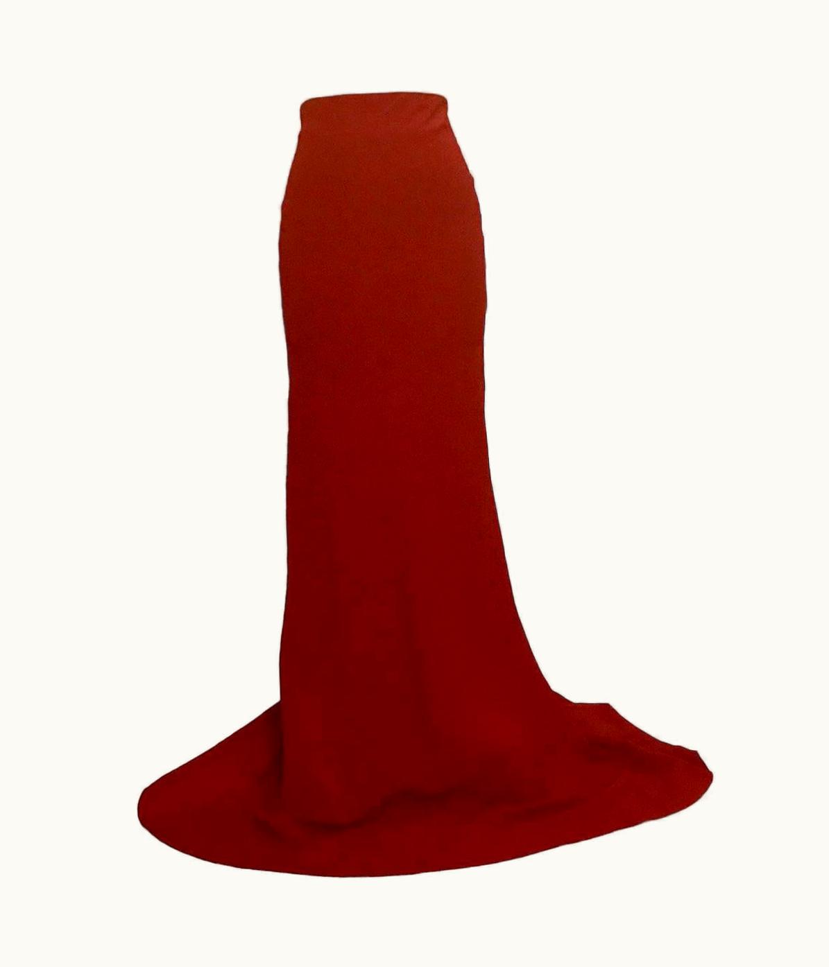Alexander McQueen Alexander McQueen Red Crepe Flared Bottom Long Ball Maxi Skirt