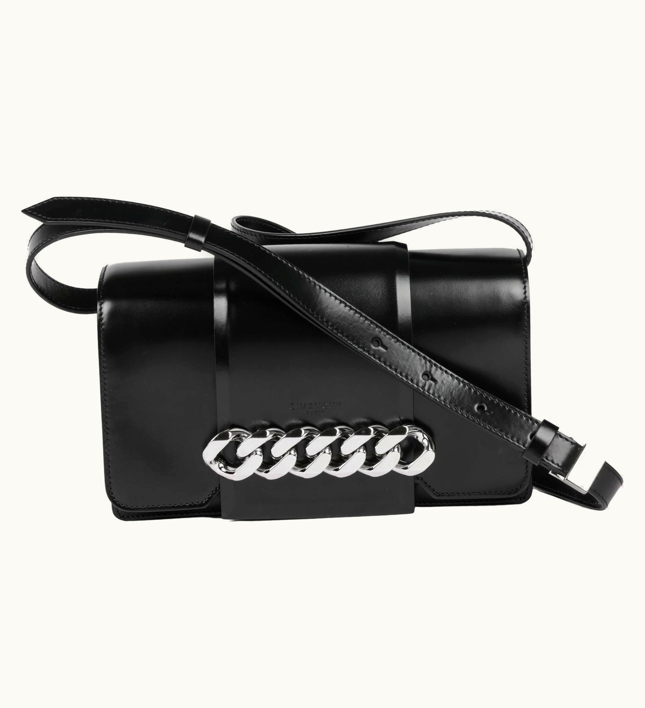 Givenchy Givenchy Black Smooth Calfskin Leather Infinity Flap Bag