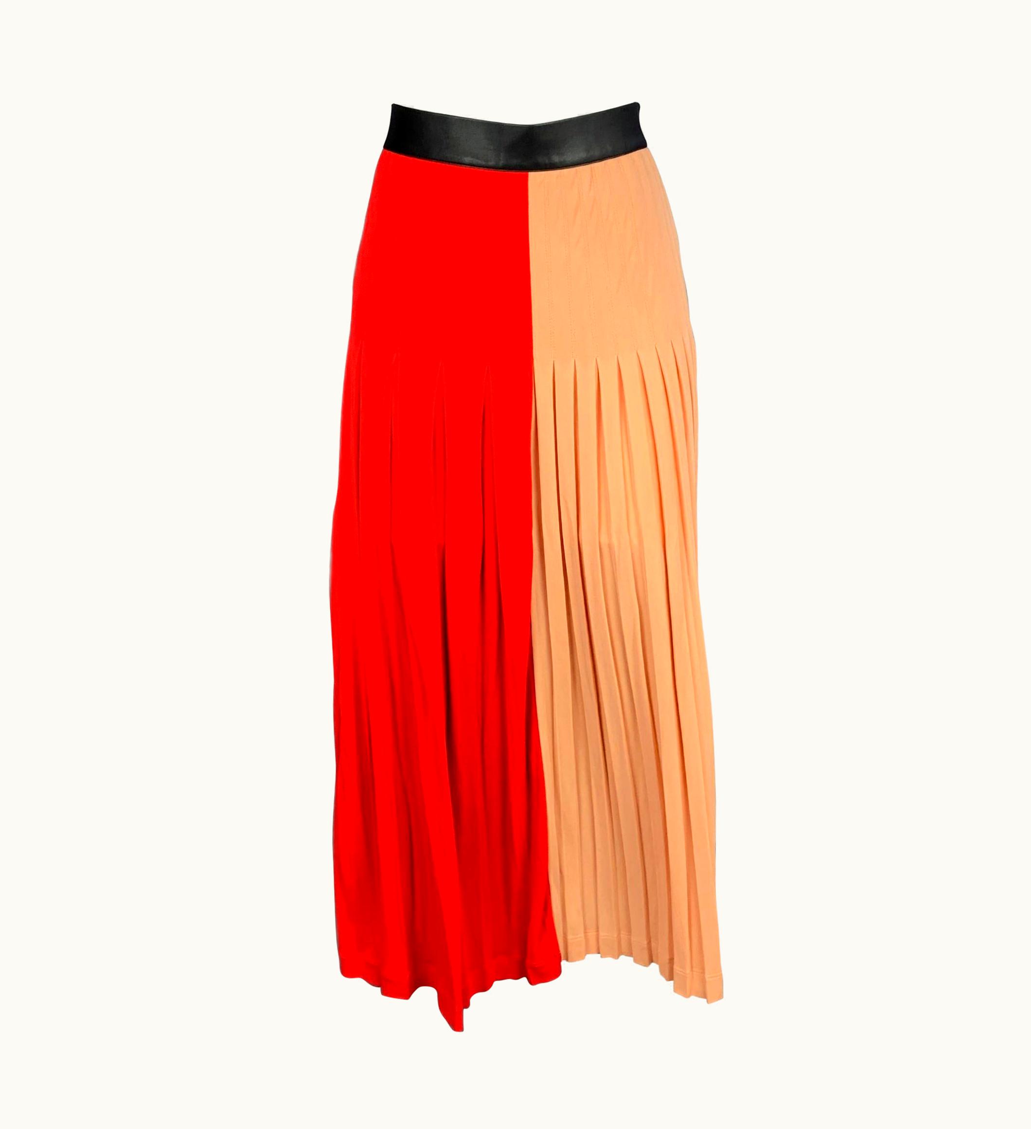 Givenchy Givenchy Pre-Fall 2018 Red & Pink Viscose S/S Polyester Two Toned Skirt