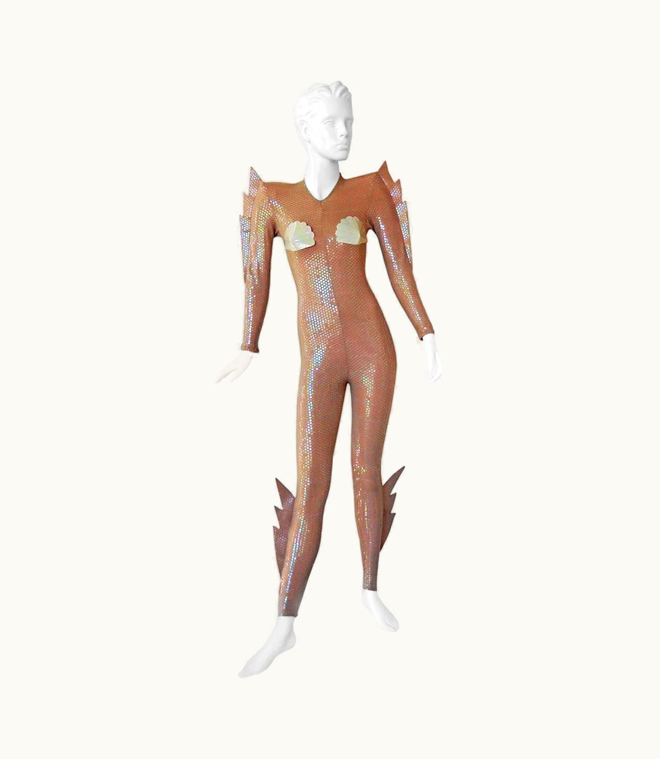 Mugler Rare 1979 Thierry Mugler Galactic Siren Sequin Catsuit With Winged Fins
