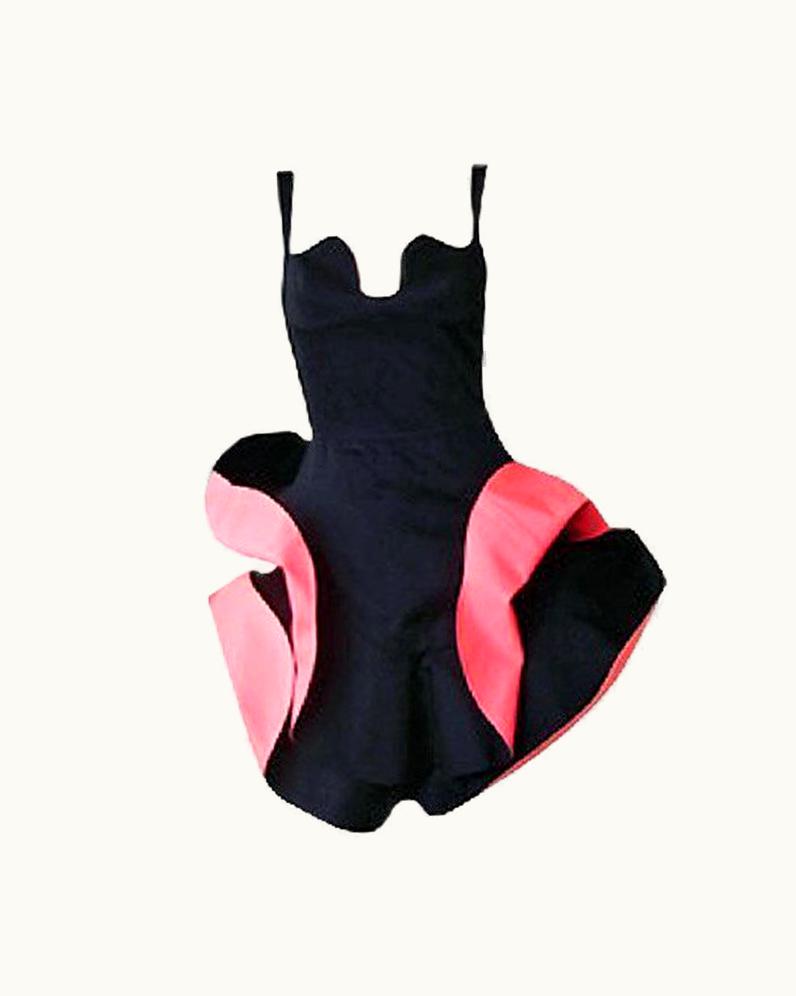 Mugler Thierry Mugler Rare Black WS/S Coral Inserts Petal Dress Rare Collectible