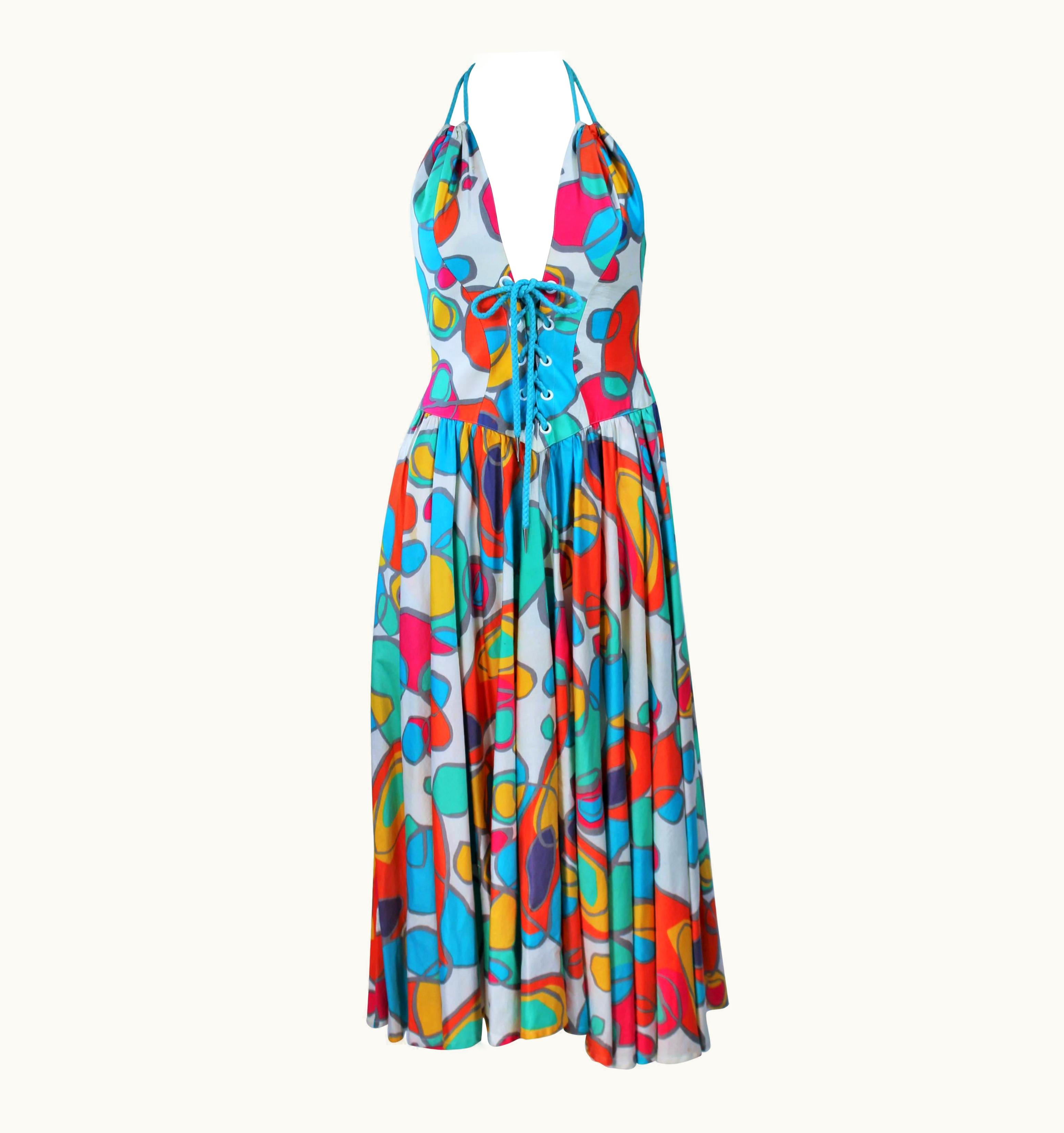 Mugler Thierry Mugler Printed Halter Dress