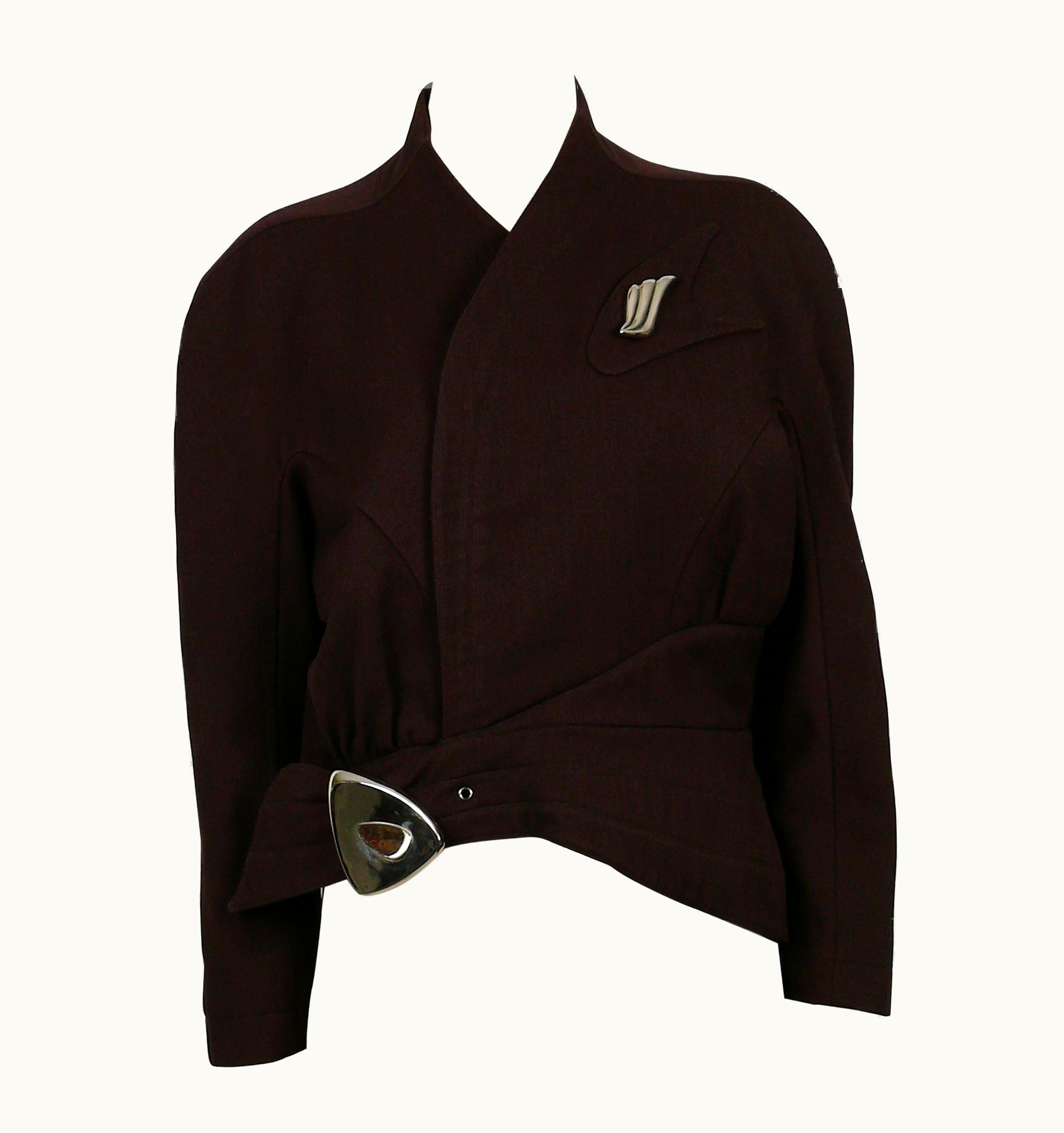 Mugler Thierry Mugler Vintage Plum Asymmetrical Iconic Supple Jacket