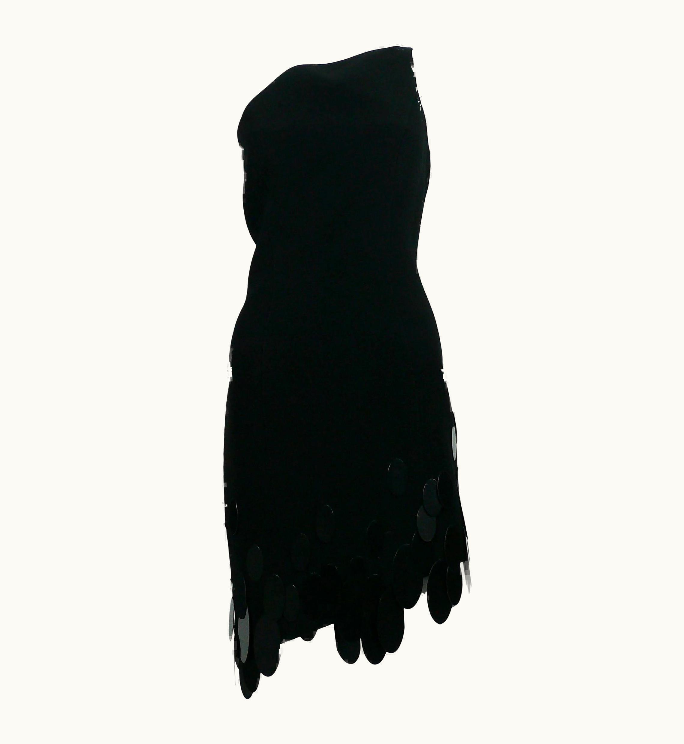 Mugler Thierry Mugler Vintage One Shoulder Asymmetric Black Dress