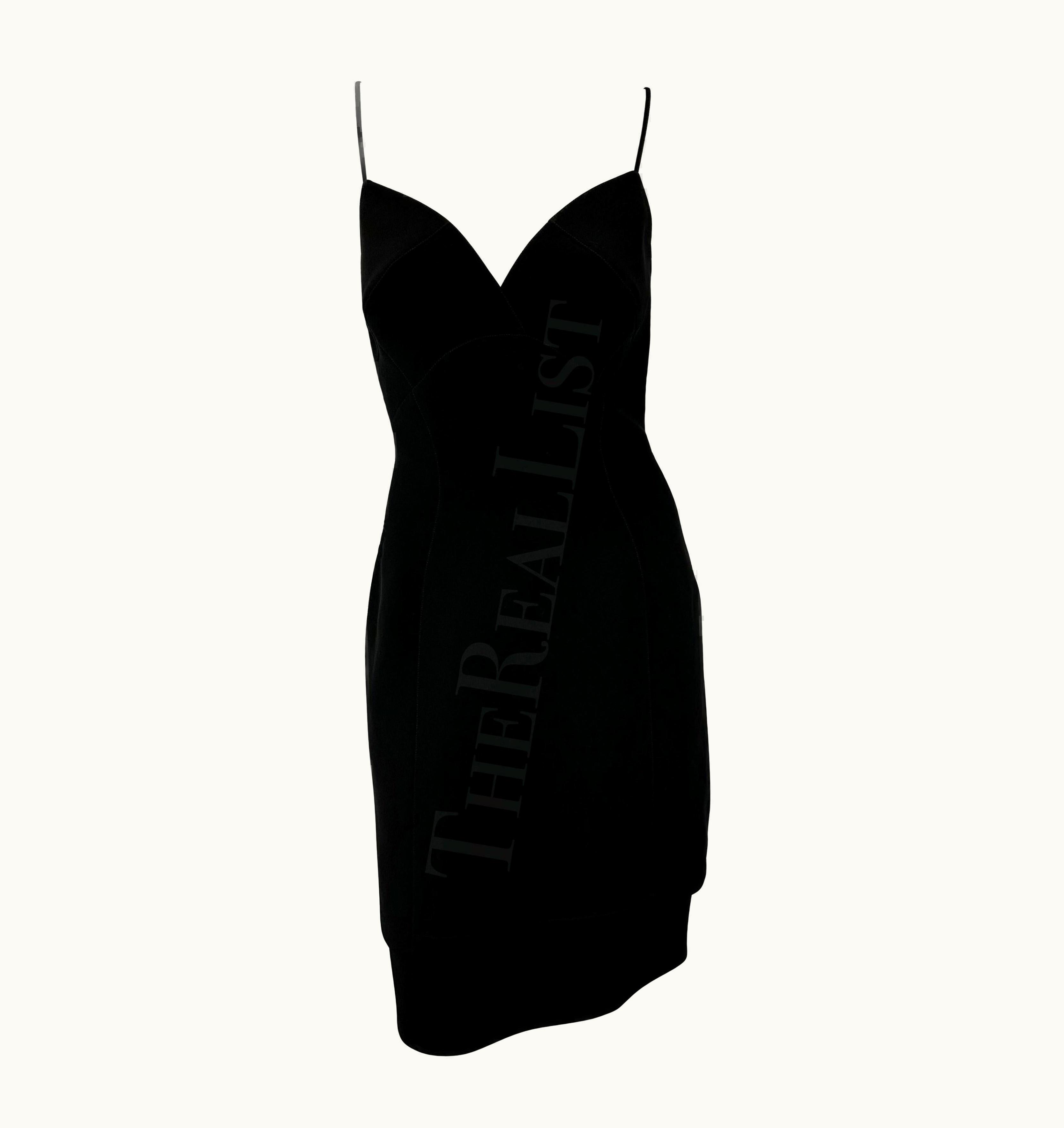 Mugler 1990s Thierry Mugler Little Black Tiered Mini Slip Dress