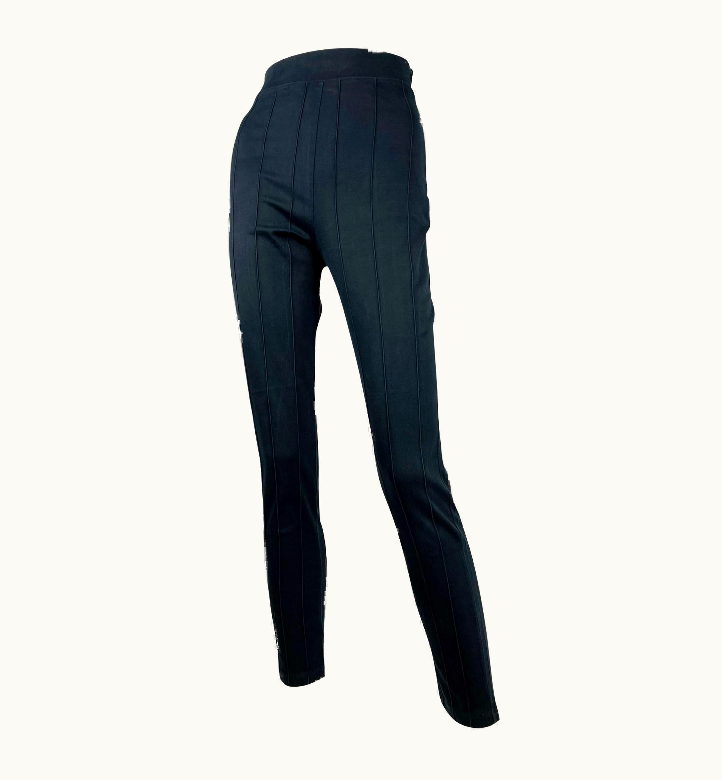 Mugler Vintage Thierry Mugler Black Cotton Stretch Legging mall