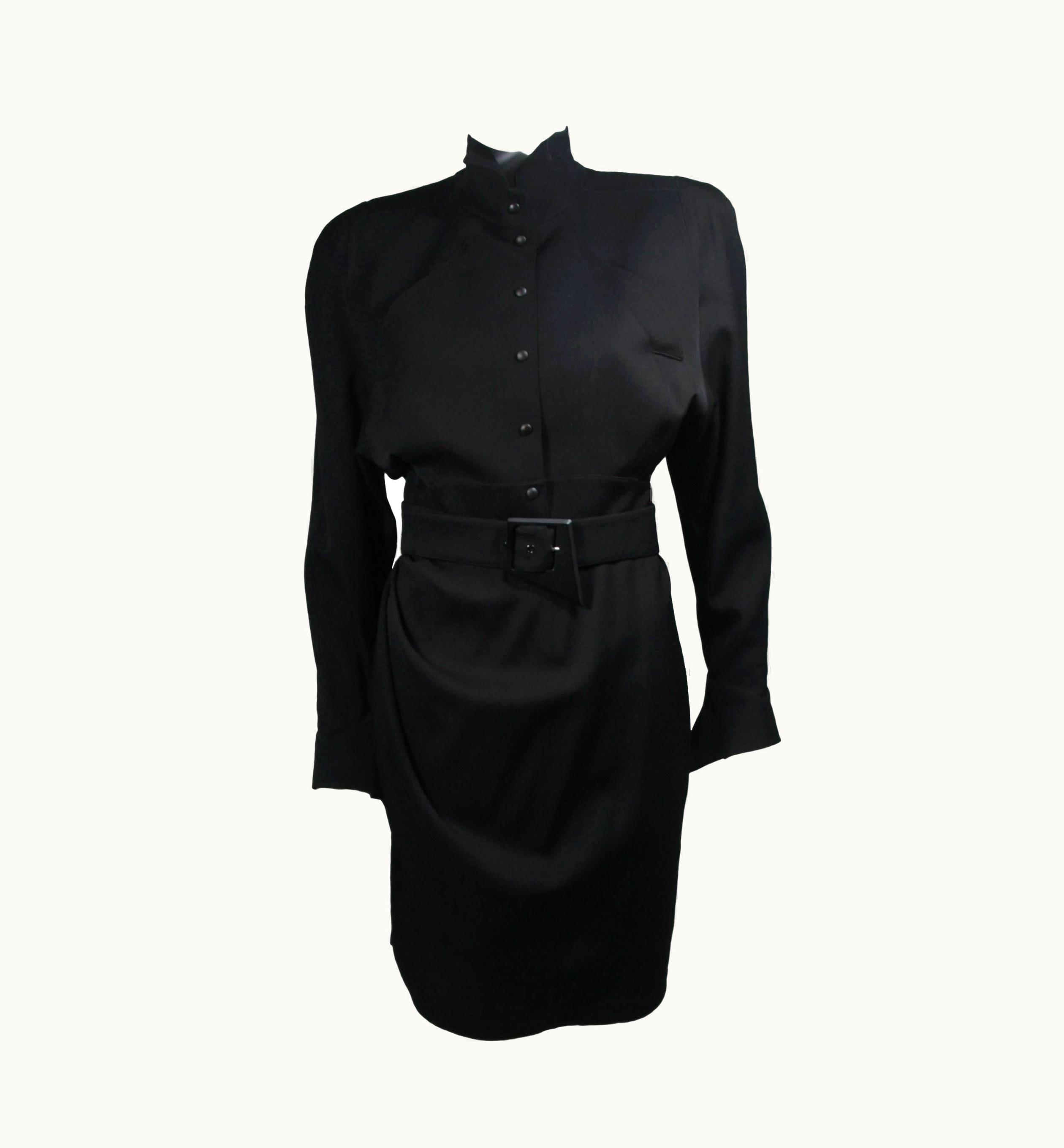 Mugler Thierry Mugler Black Wrap Style Dress edium
